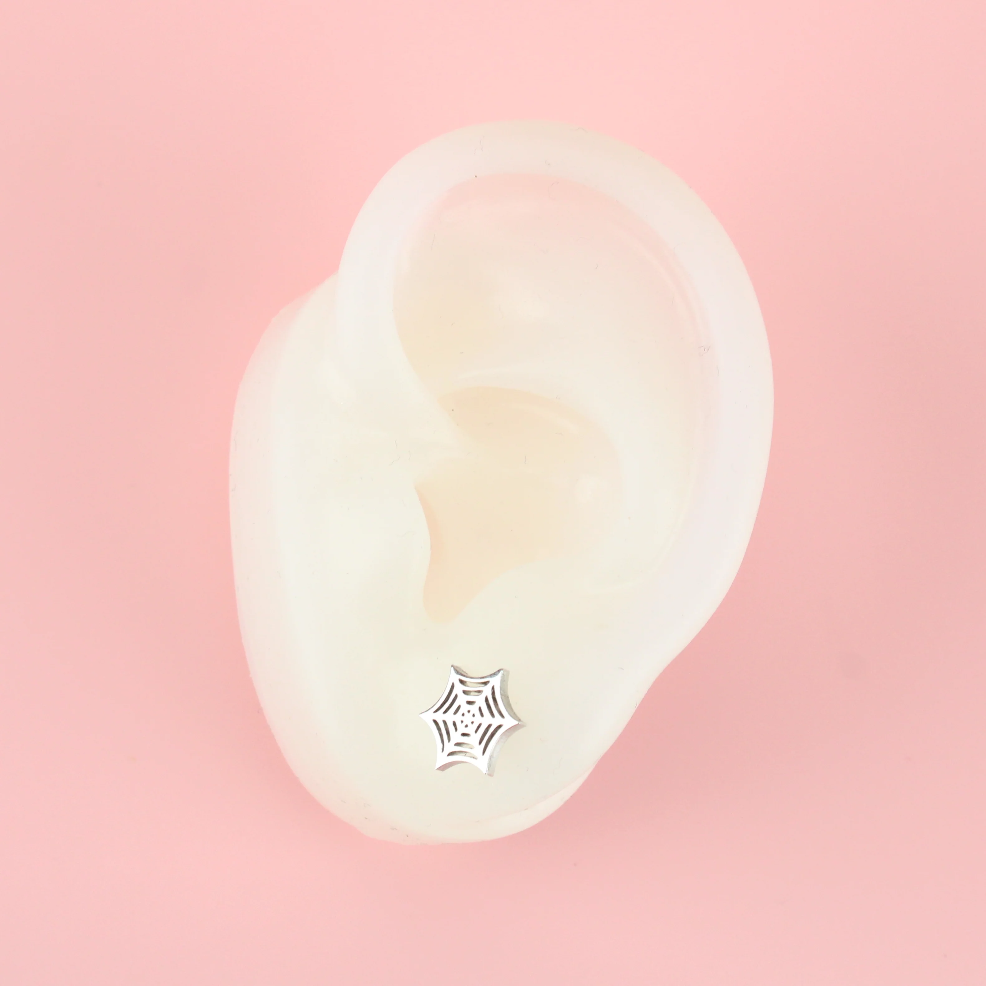 Spider Web Stud Earrings - Image 4