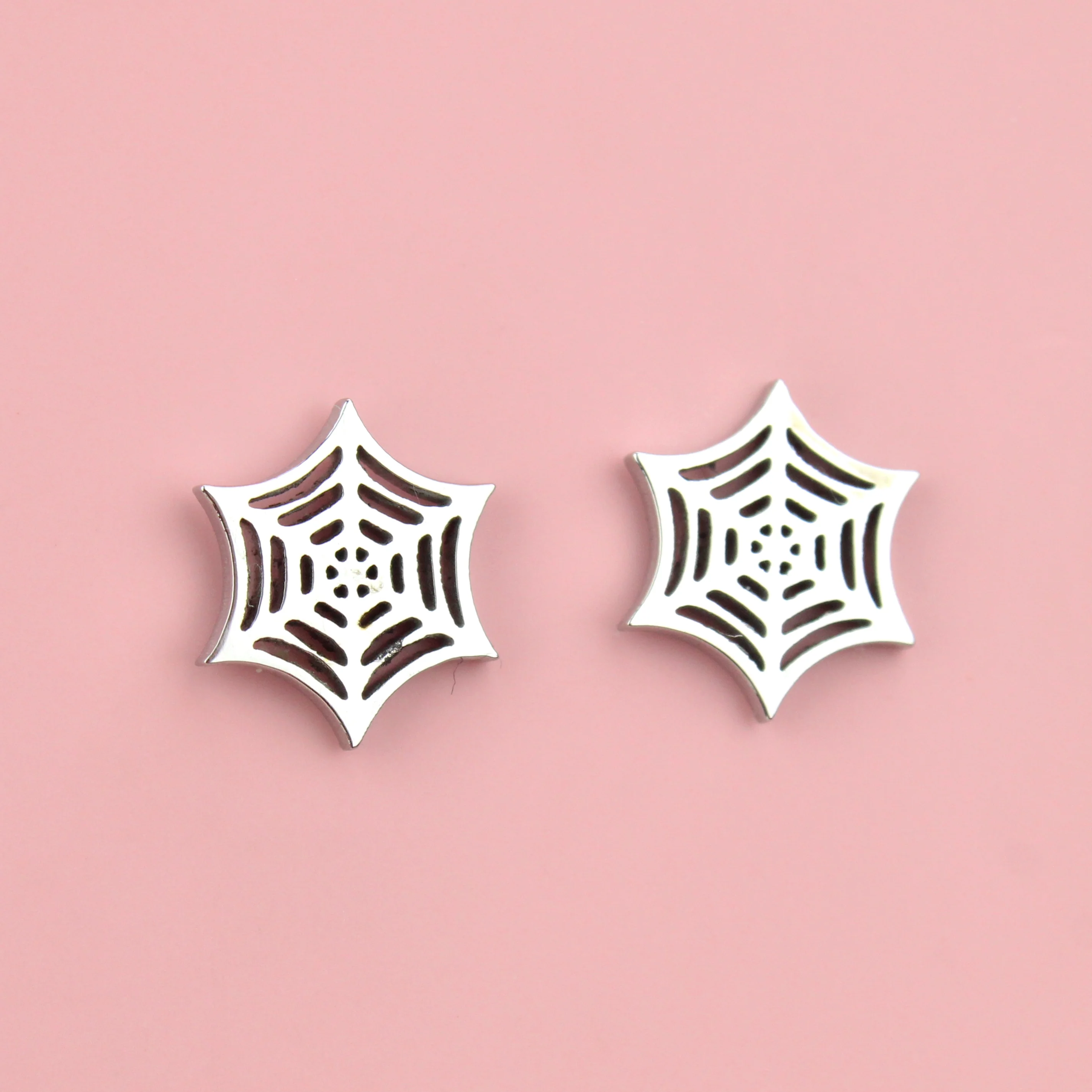 Spider Web Stud Earrings - Image 6