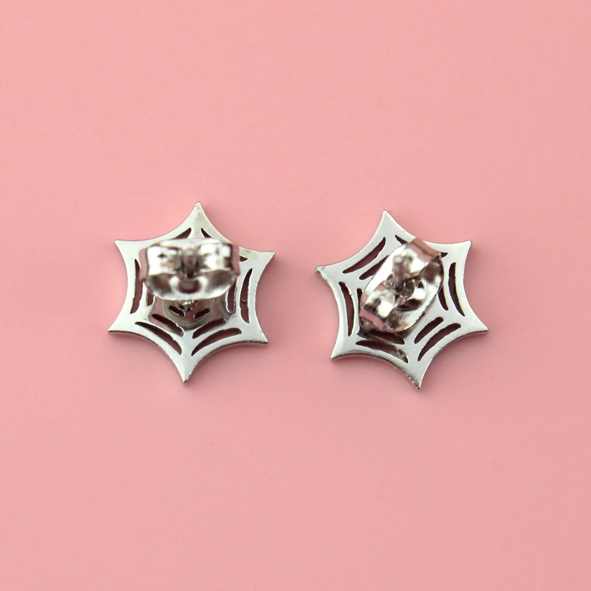 Spider Web Stud Earrings - Image 7