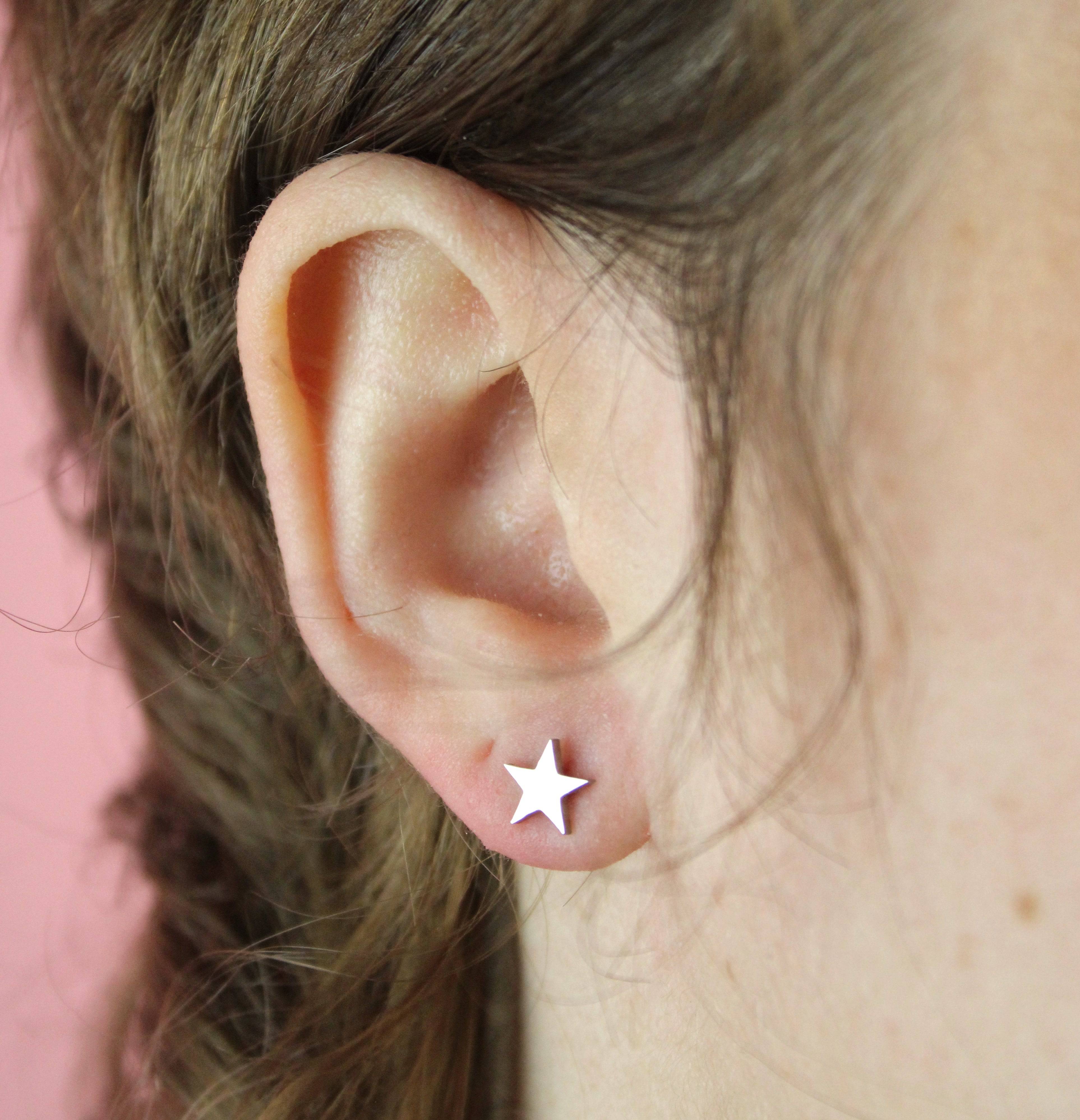 Star & Crescent Moon Stud Earrings - Image 3
