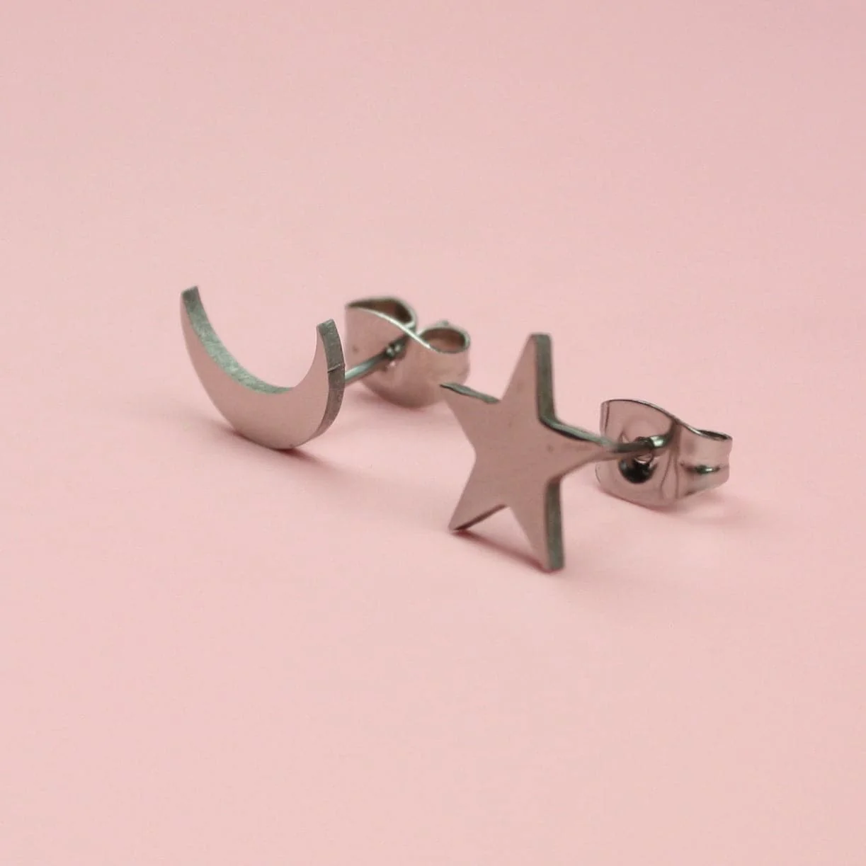 Star & Crescent Moon Stud Earrings - Image 5