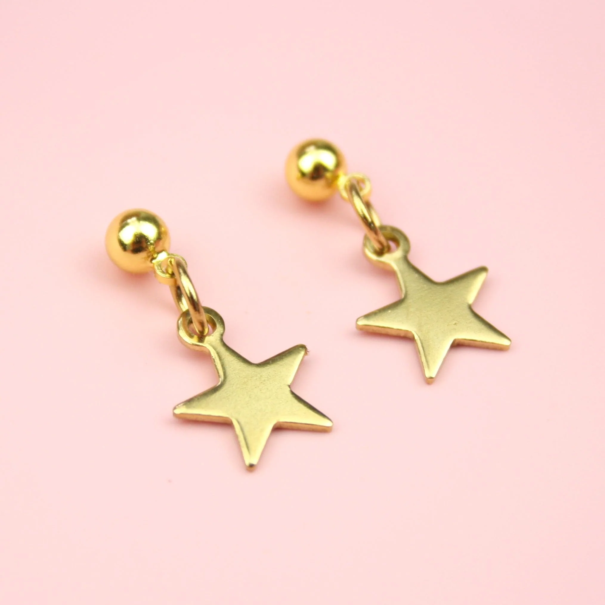 Star Drop Earrings (Gold Plated) - Image 3