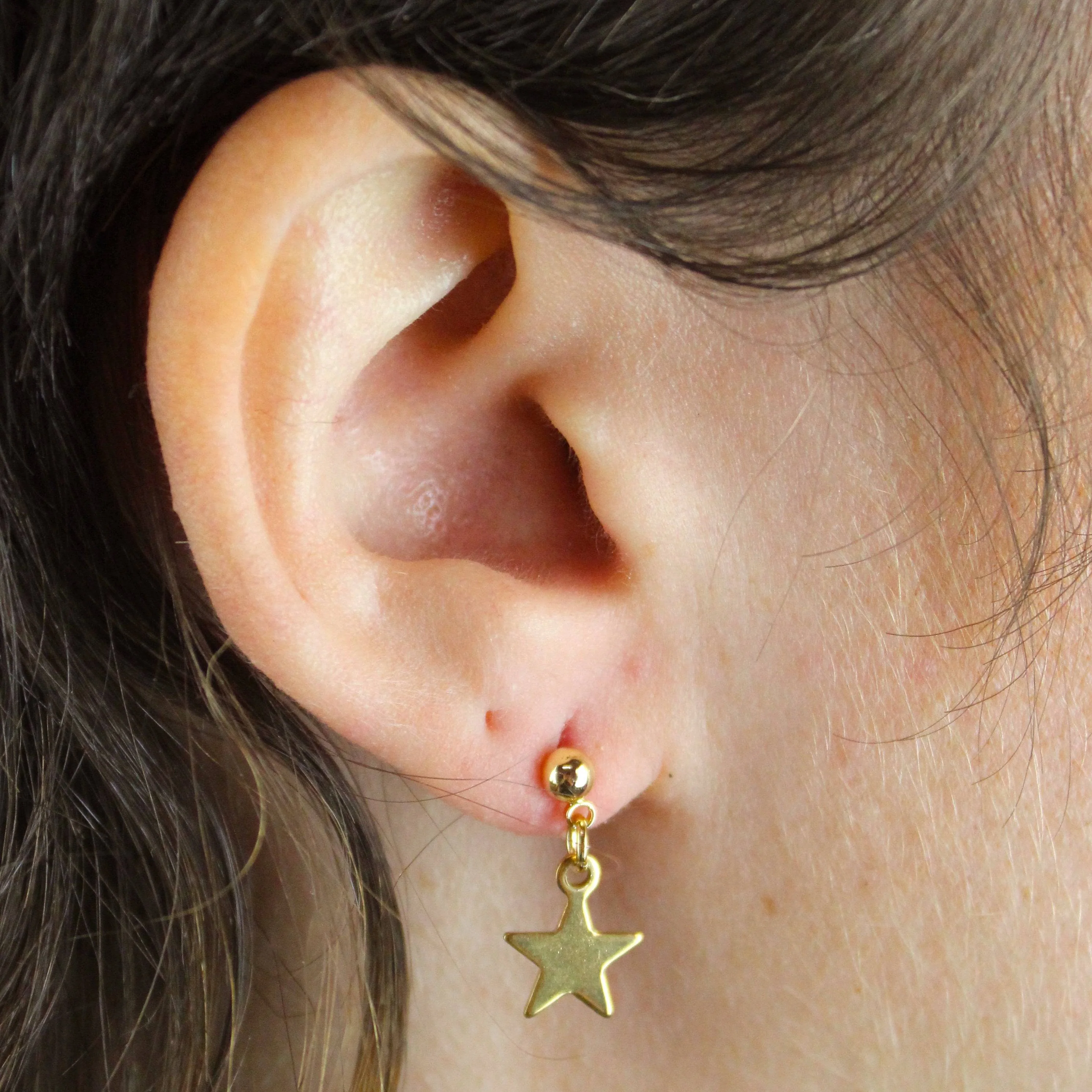 Star Drop Earrings (Gold Plated) - Image 4