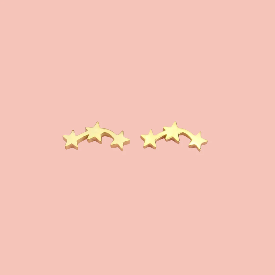 Star Earrings Bundle (6 Pairs) (Gold Plated) - Image 3
