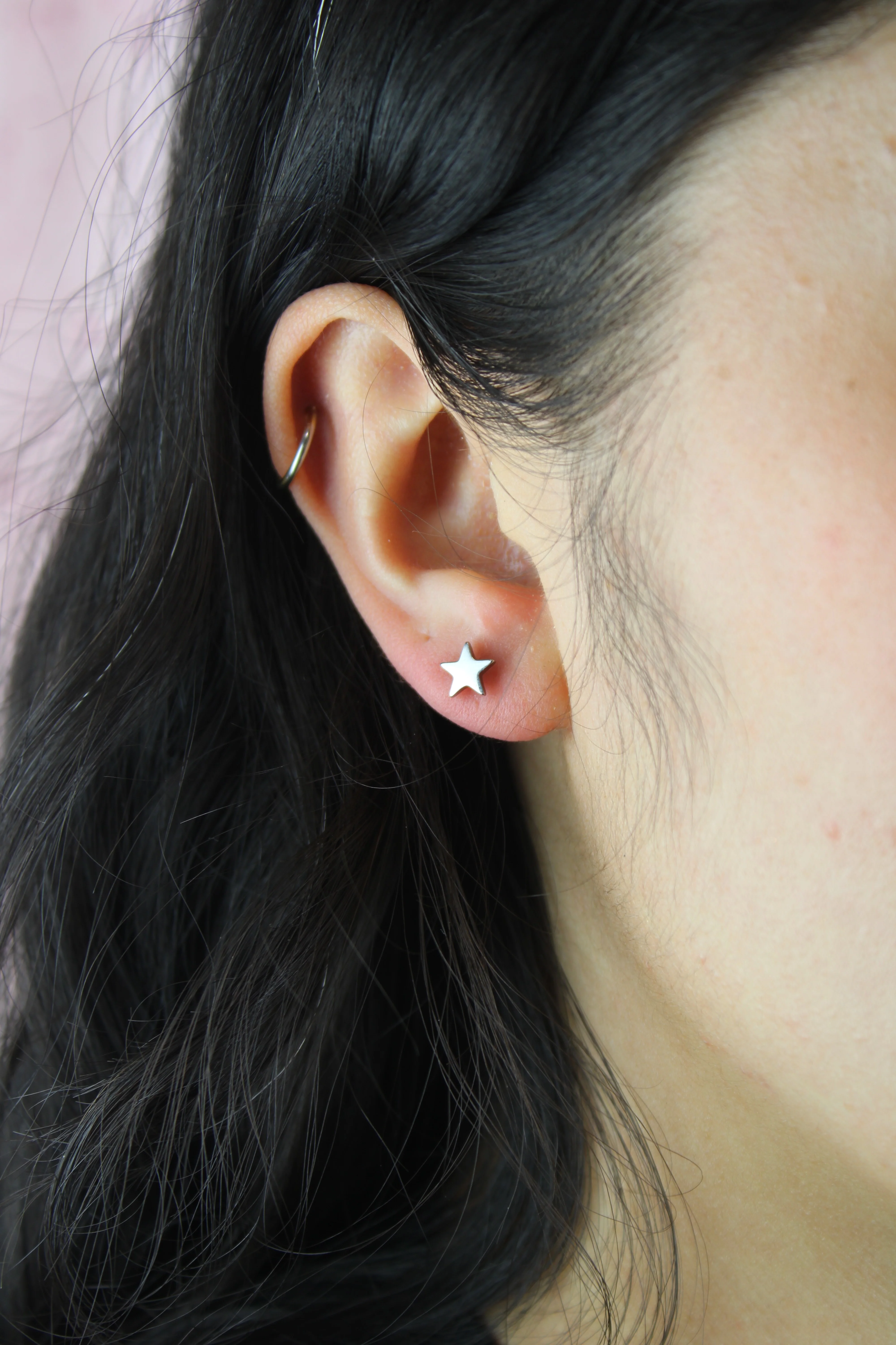 Star Screw On Stud Earrings - Image 2