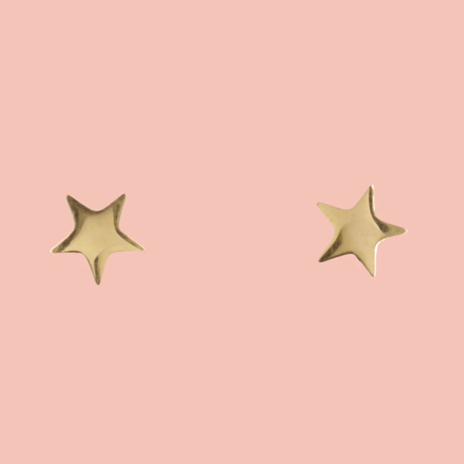 Star Screw On Stud Earrings - Gold Plated - Image 3