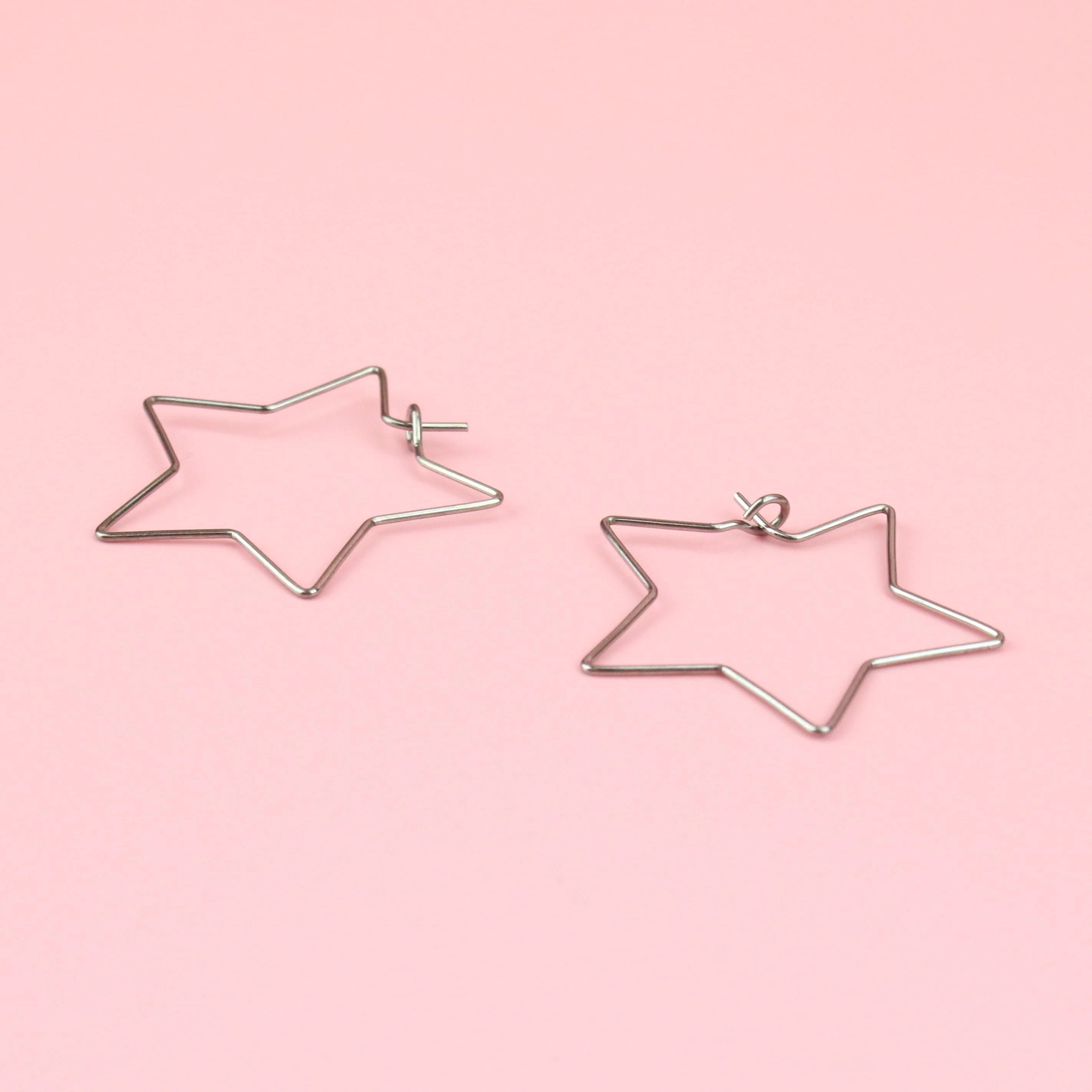 Star Wire Hoop Earrings - Image 2