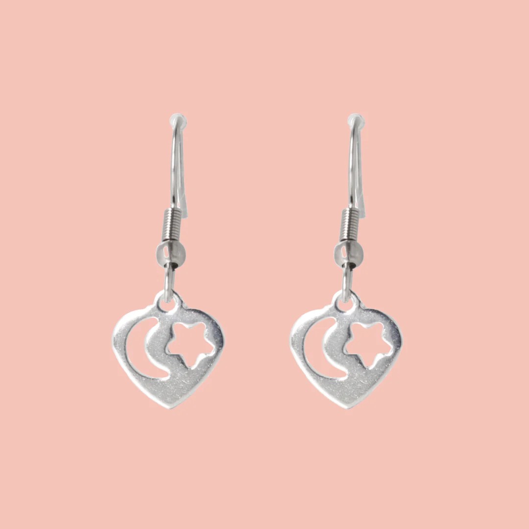 Starry Night Heart Earrings