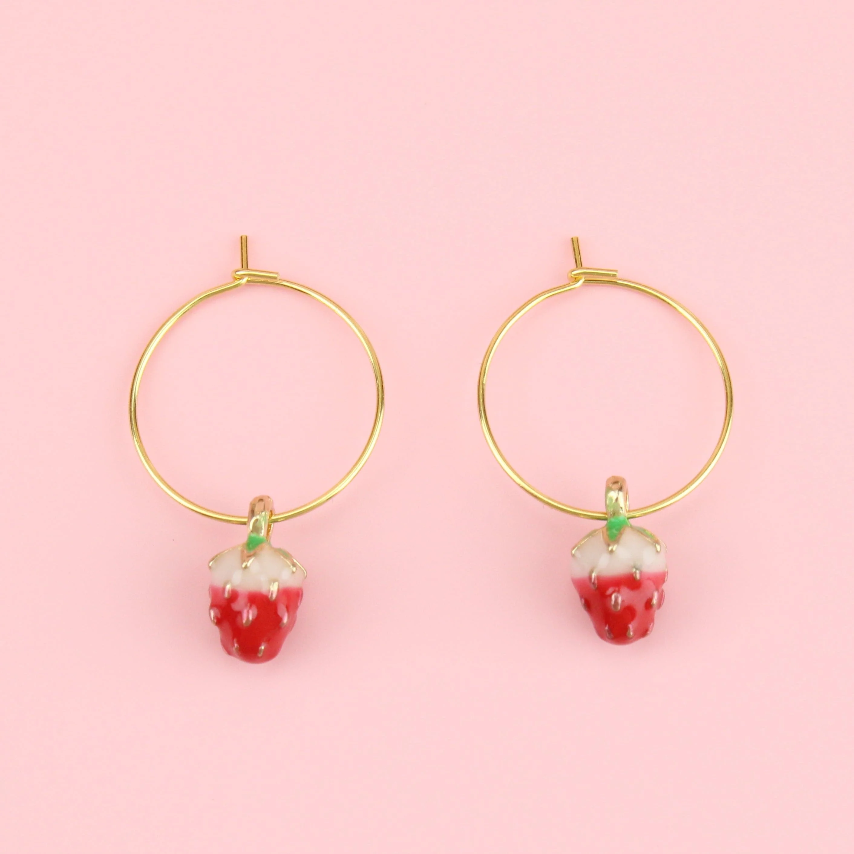 Strawberry Shortcake Hoop Earrings