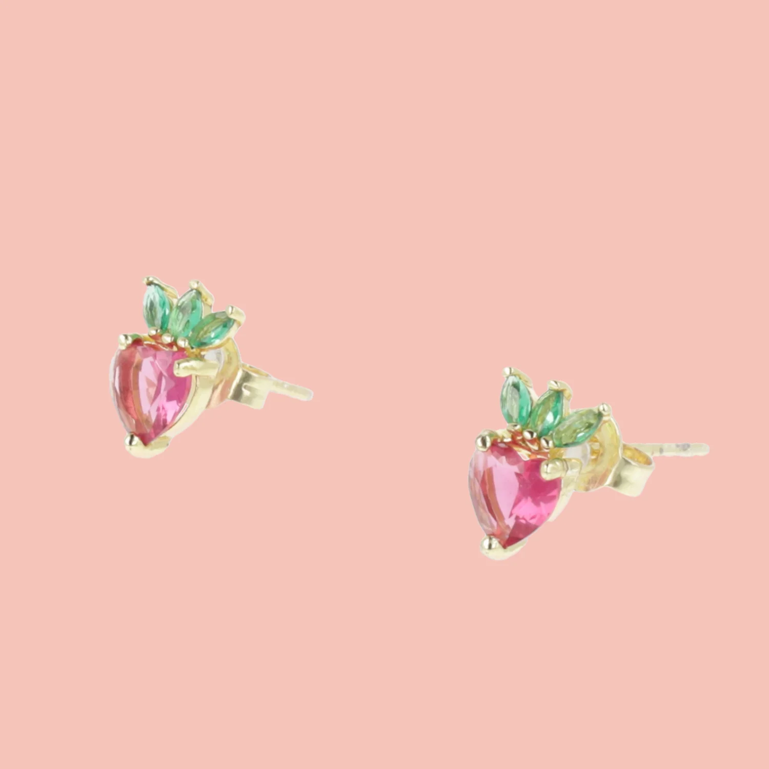 Strawberry Sweetheart Stud Earrings - Image 3