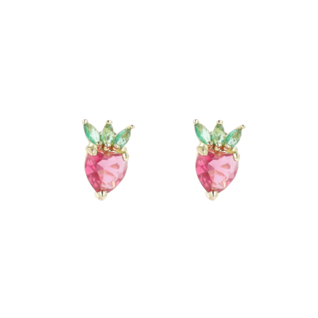 Strawberry Sweetheart Stud Earrings - Image 5