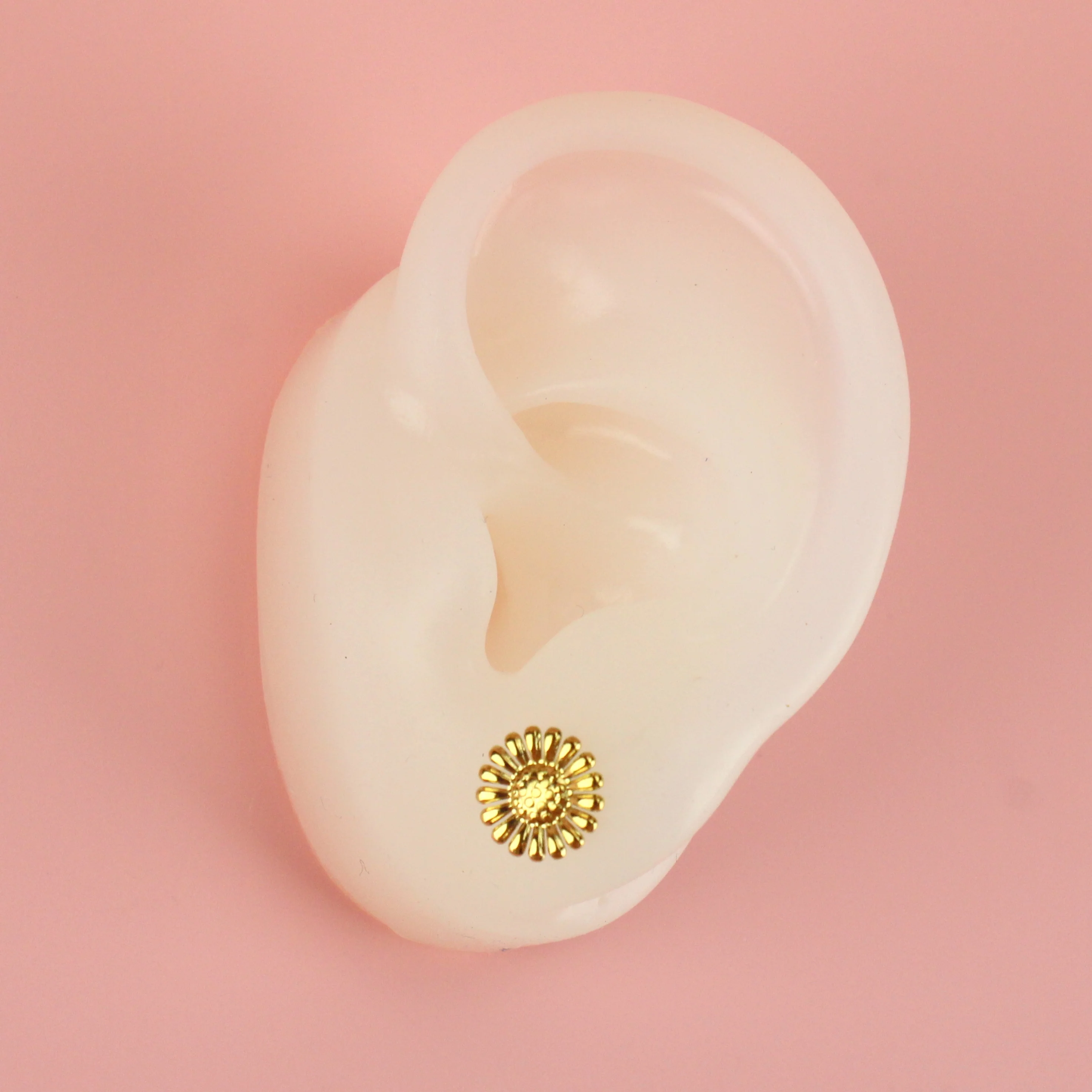 Sunflower Stud Earrings (Gold Plated) - Image 3