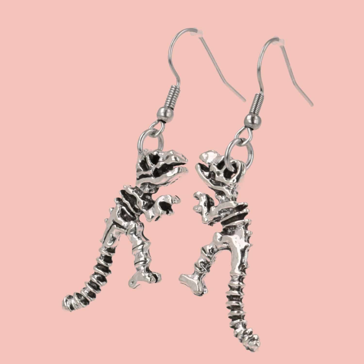 T-Rex Dinosaur Skeleton Earrings - Image 3