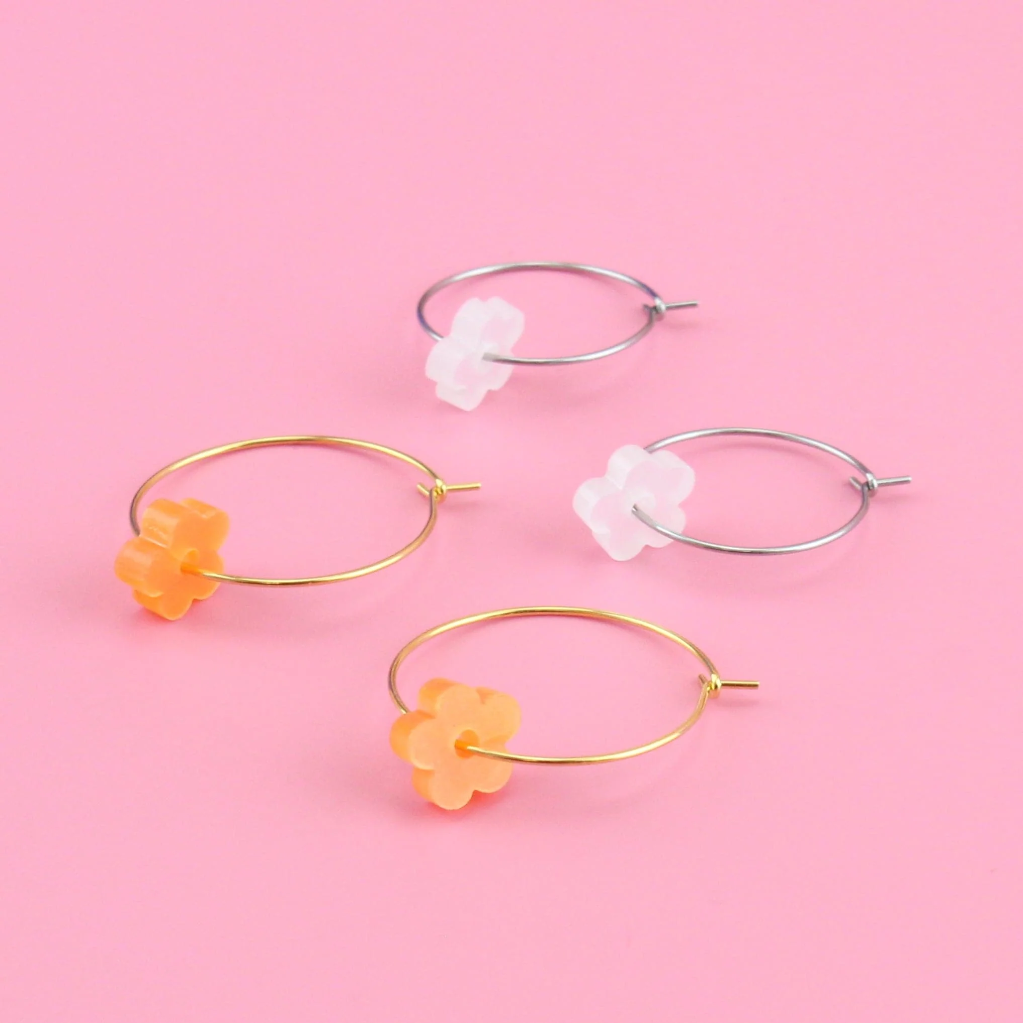 Tangerine Dream Flower Power Hoop Earring Set - Image 10