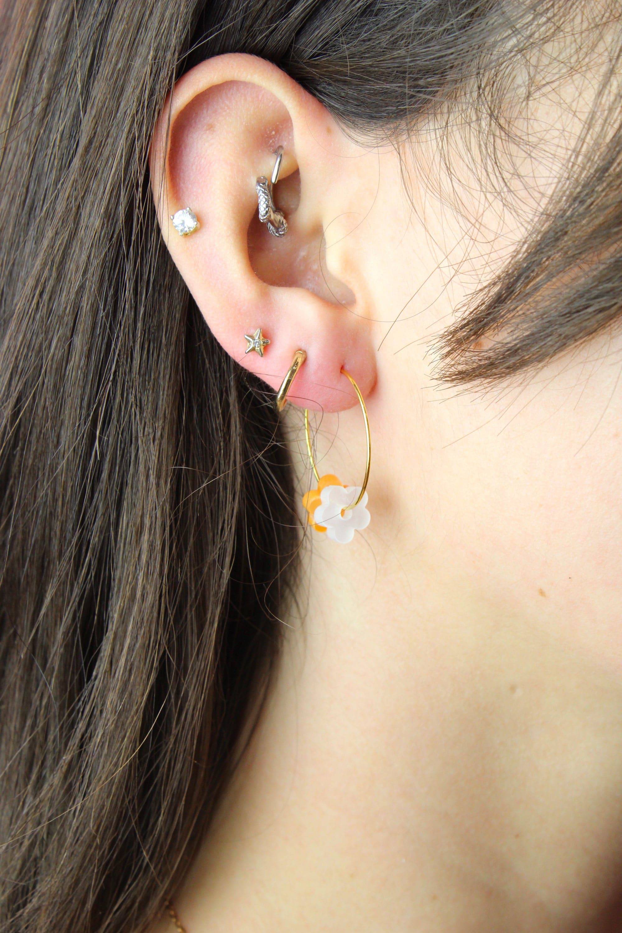 Tangerine Dream Flower Power Hoop Earring Set - Image 11