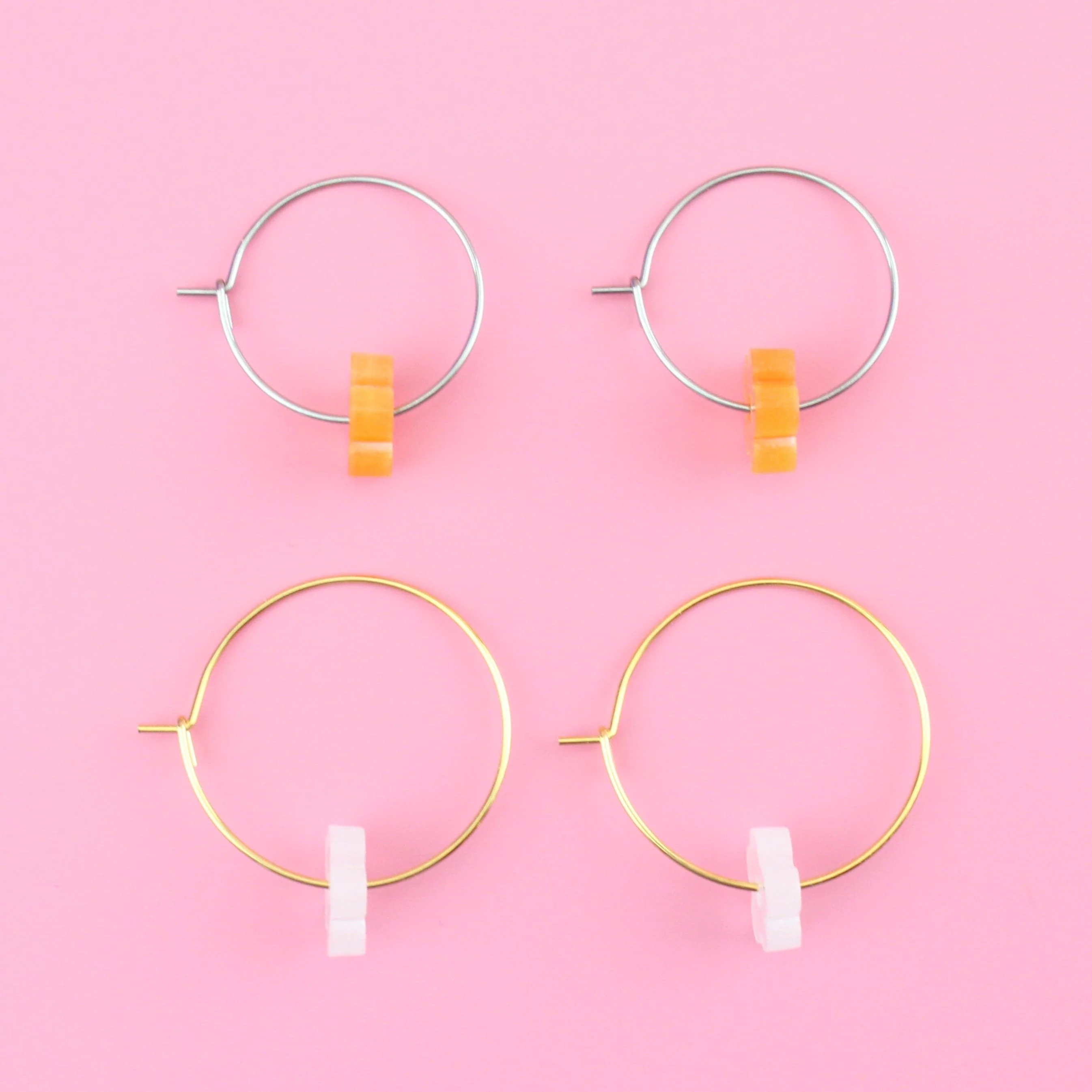 Tangerine Dream Flower Power Hoop Earring Set - Image 12