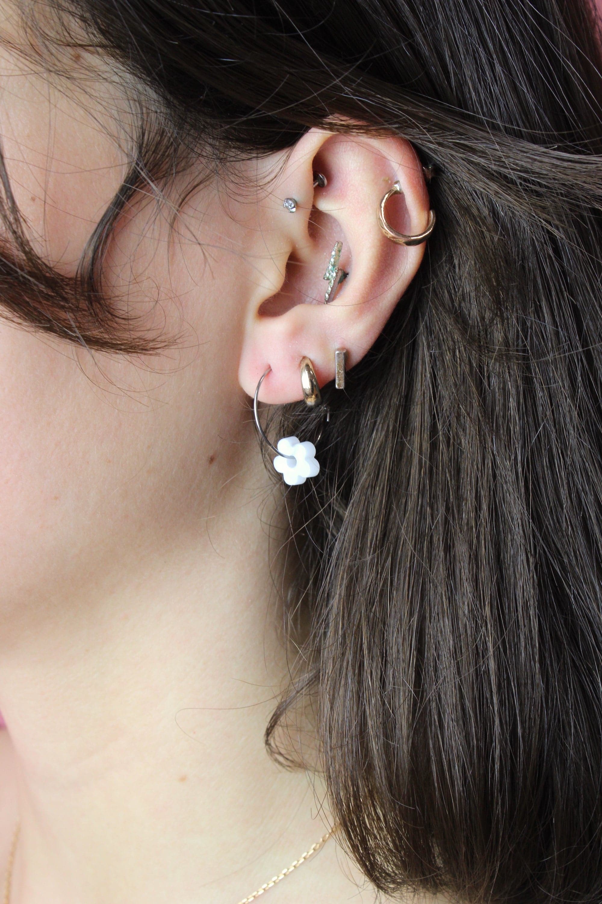 Tangerine Dream Flower Power Hoop Earring Set - Image 14