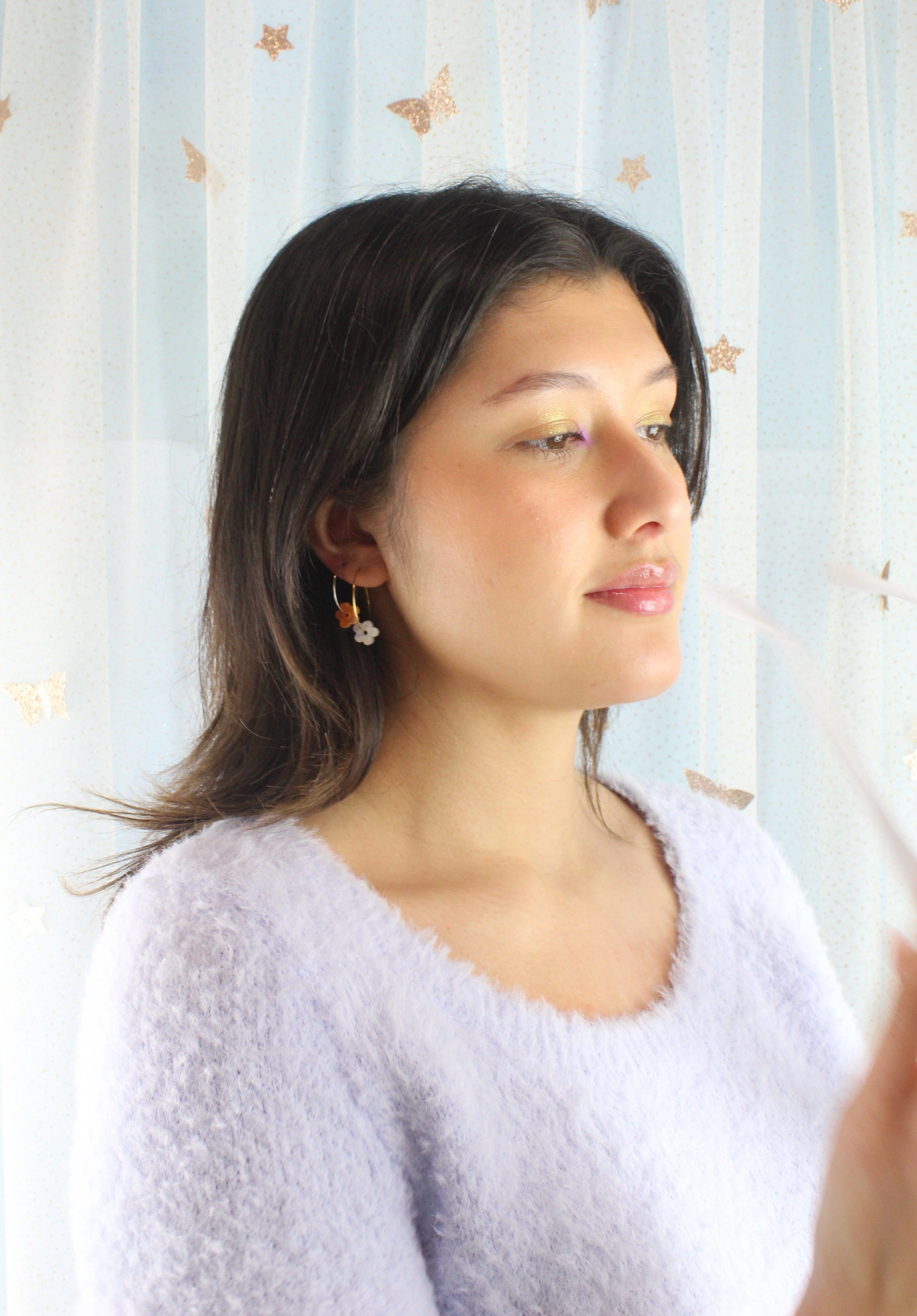 Tangerine Dream Flower Power Hoop Earring Set - Image 15