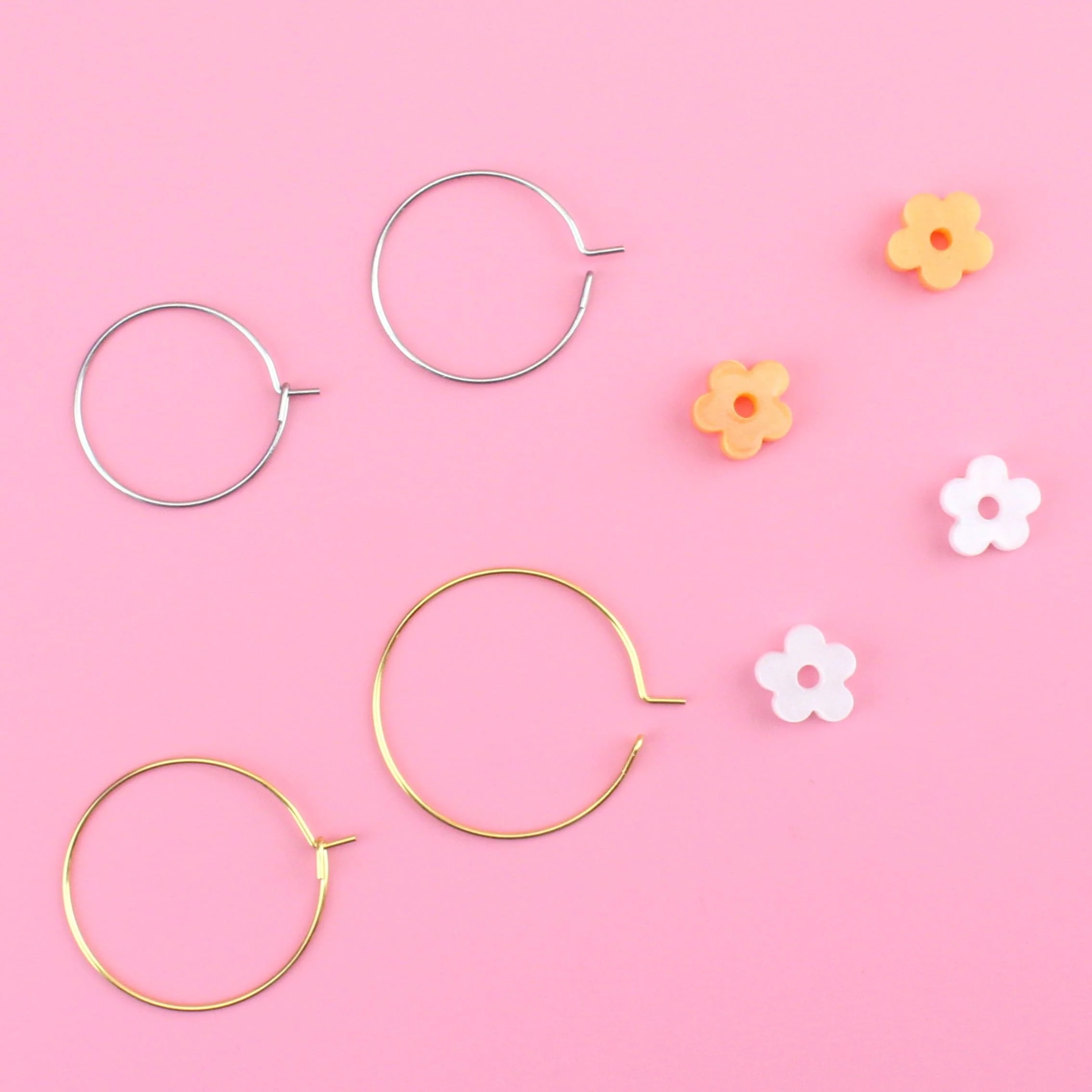 Tangerine Dream Flower Power Hoop Earring Set - Image 3