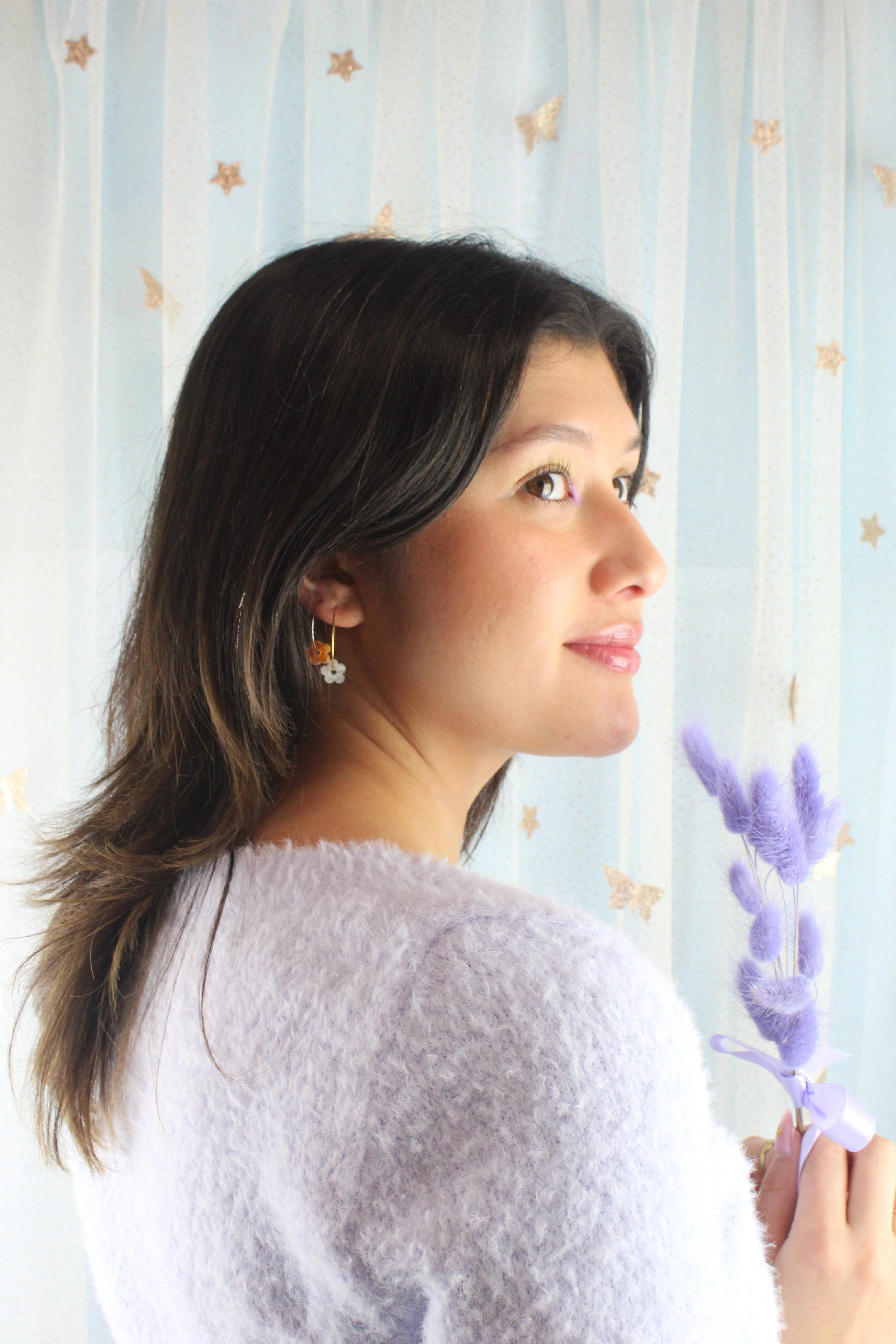 Tangerine Dream Flower Power Hoop Earring Set - Image 6
