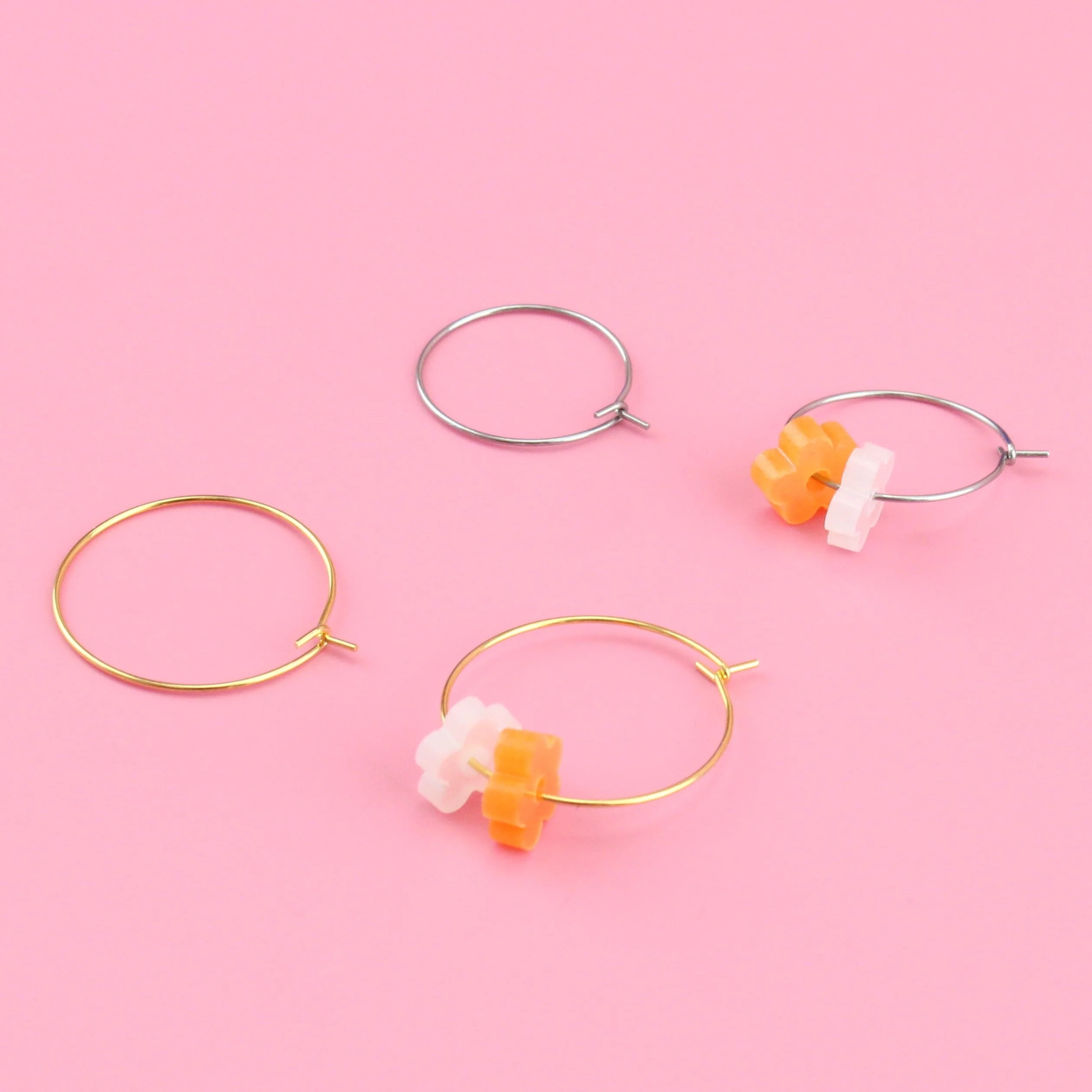 Tangerine Dream Flower Power Hoop Earring Set - Image 9