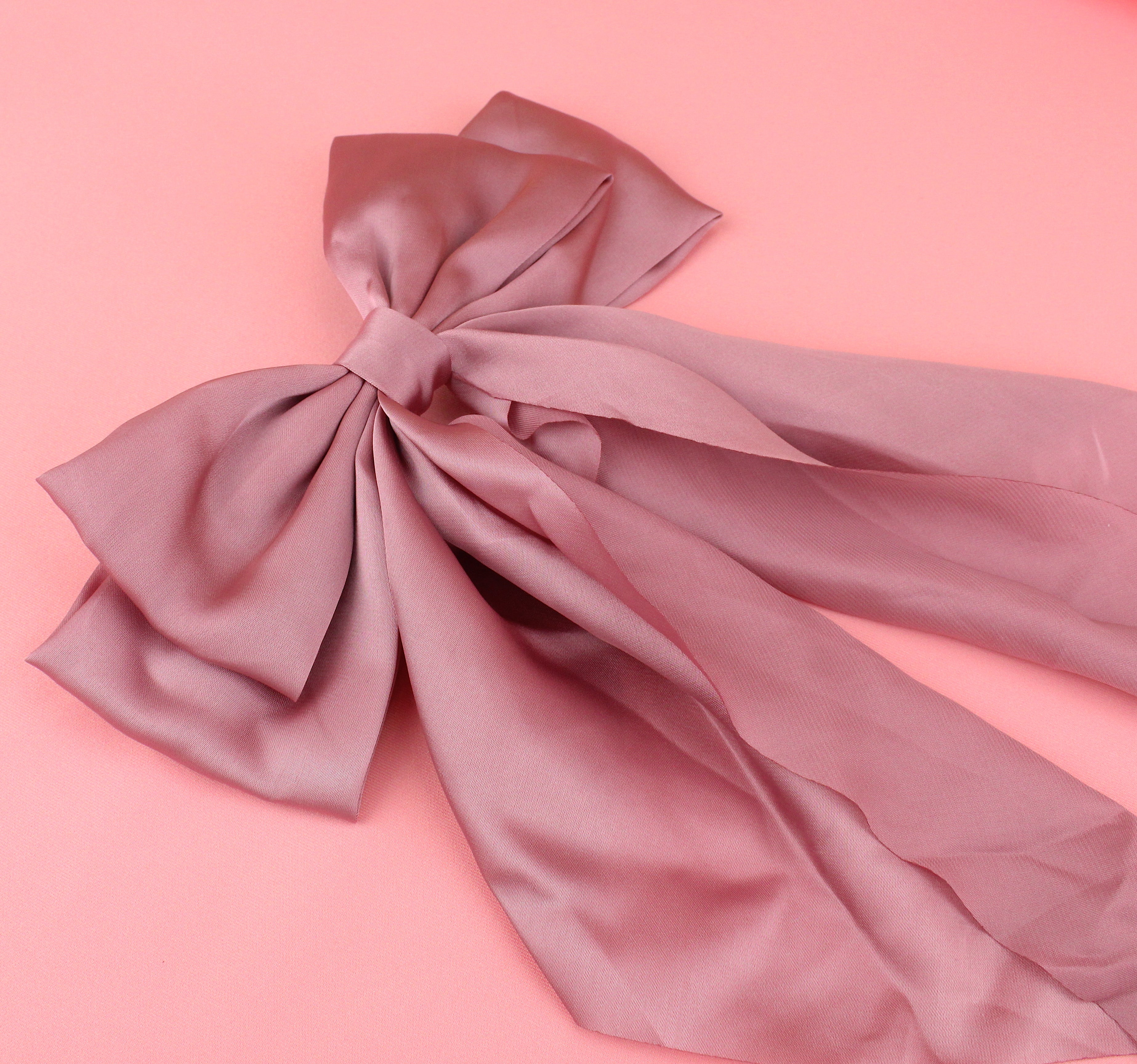 The Bigger The Bow Hair Clip - Rose Pink - Image 2