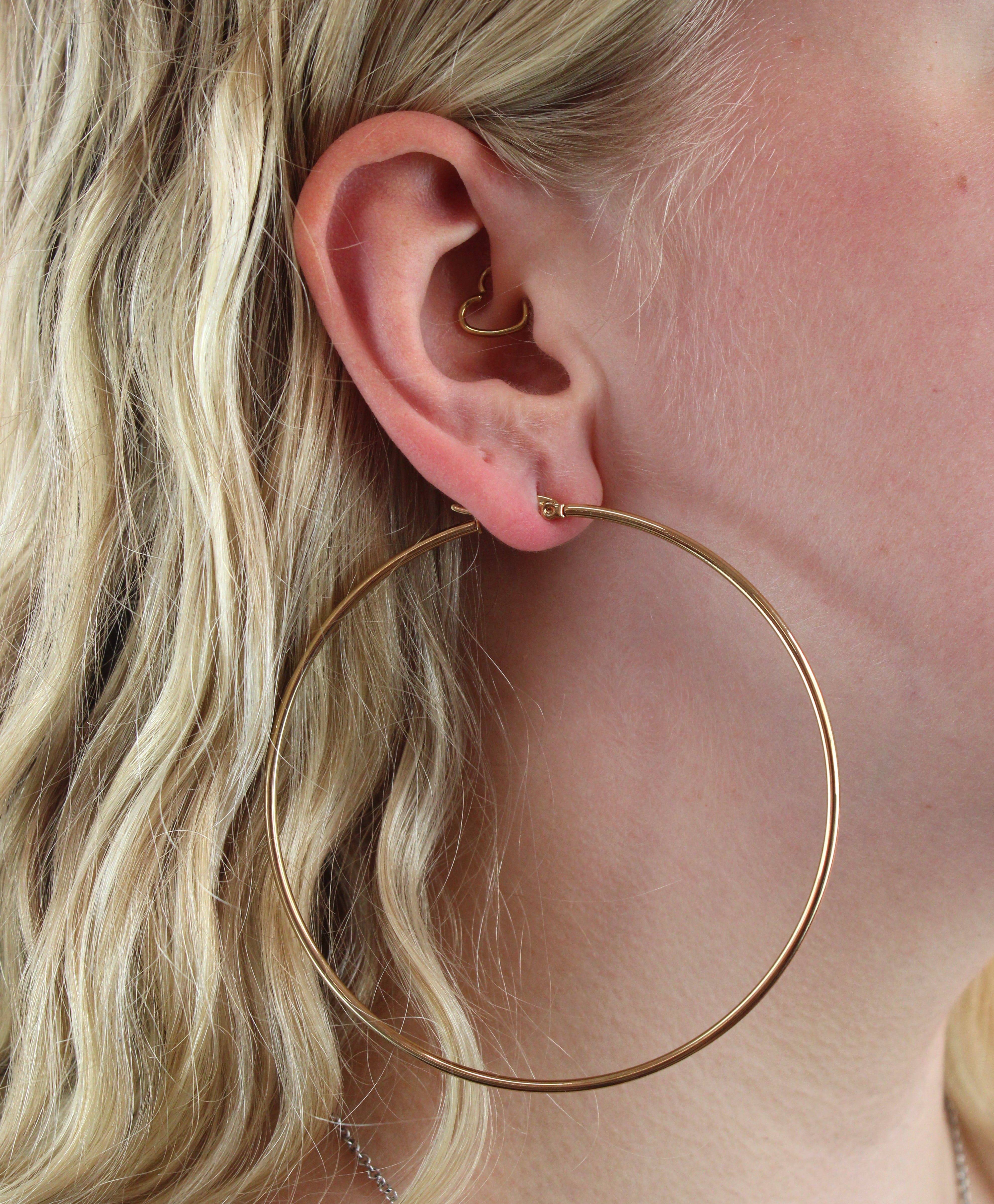 The Bigger The Hoop Earrings (85mm, Gold Plated) - Image 4