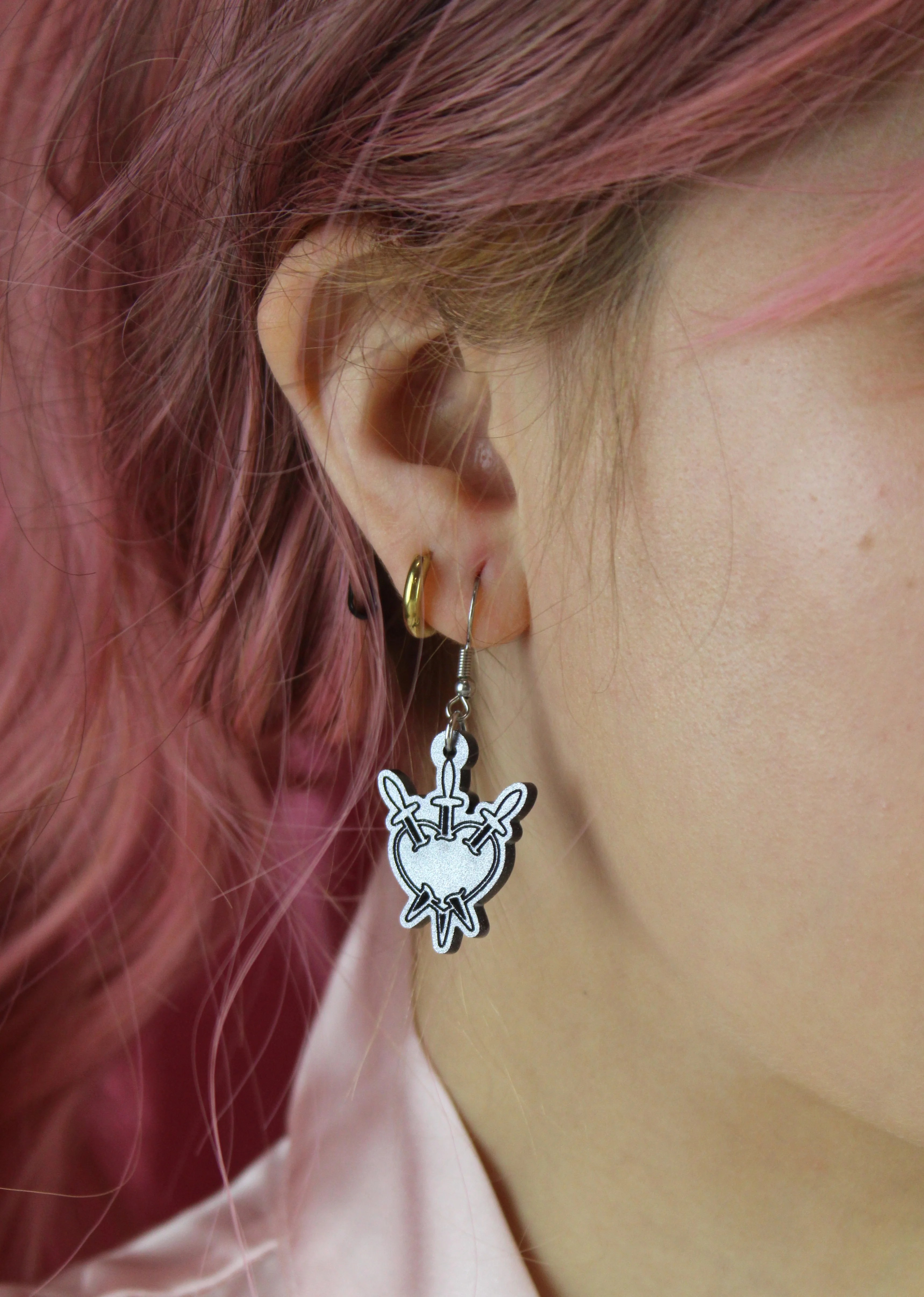 Three of Swords Earrings - Image 2