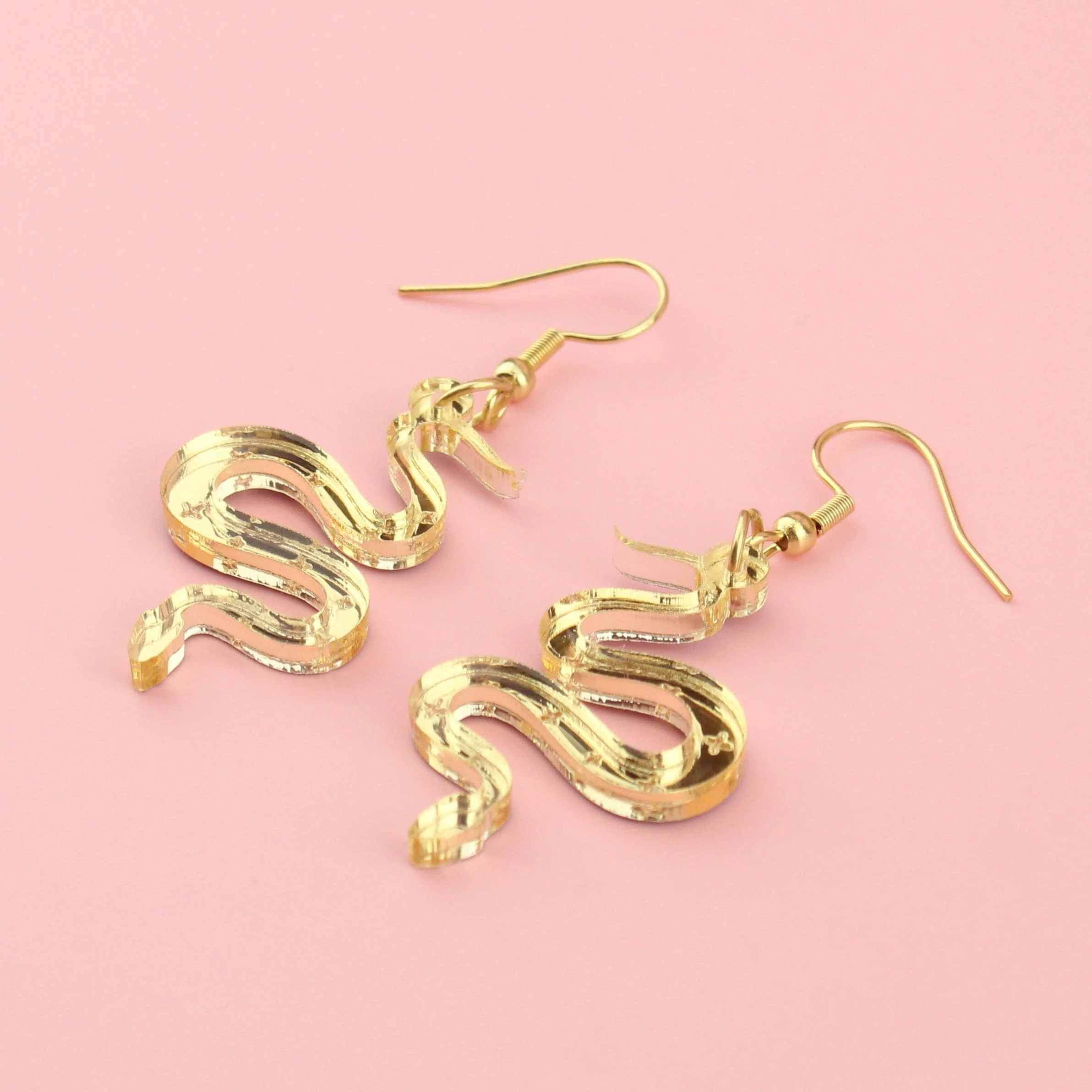 There's a Snake in My Boot Gold Earrings - Image 4