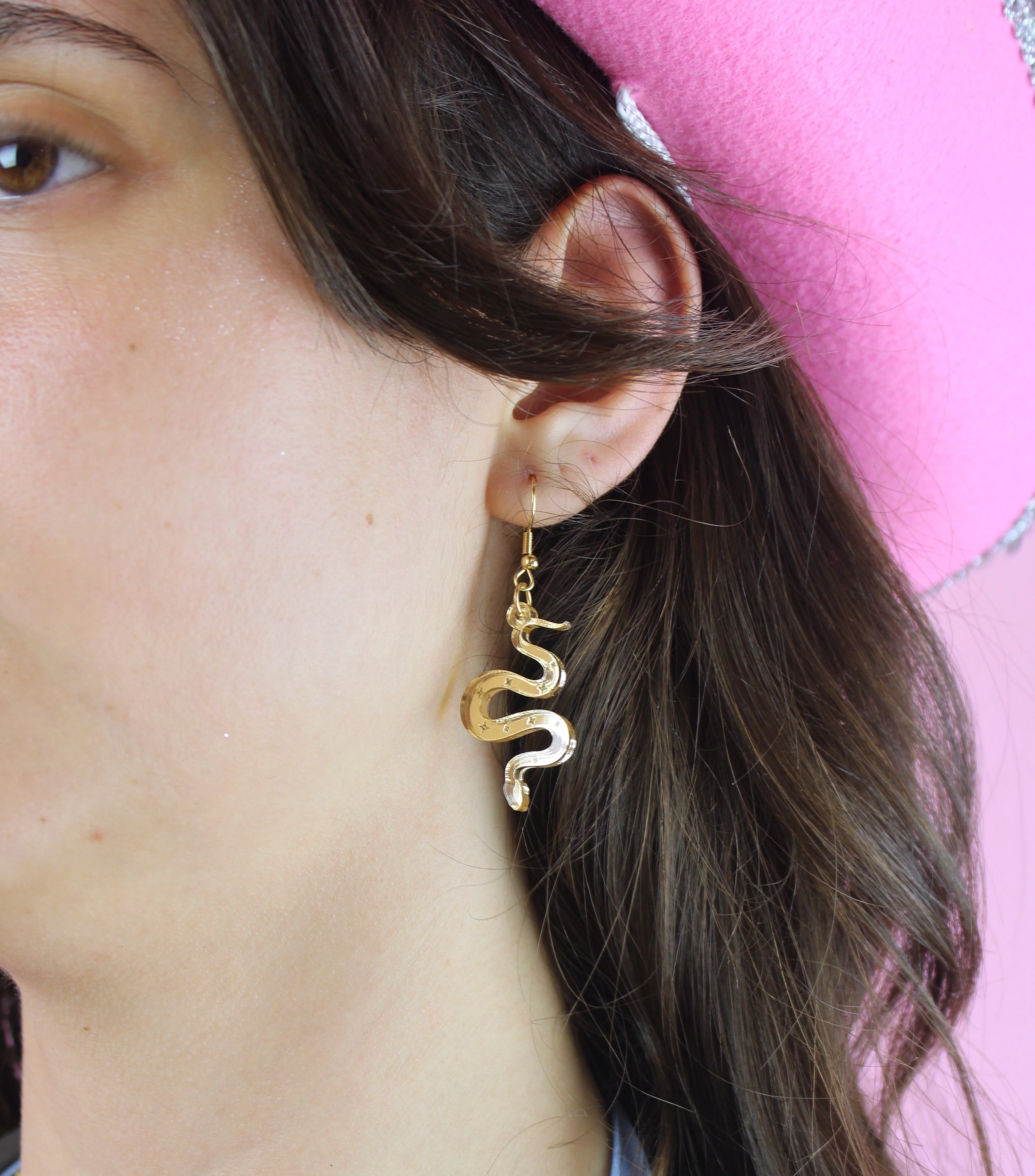 There's a Snake in My Boot Gold Earrings - Image 5