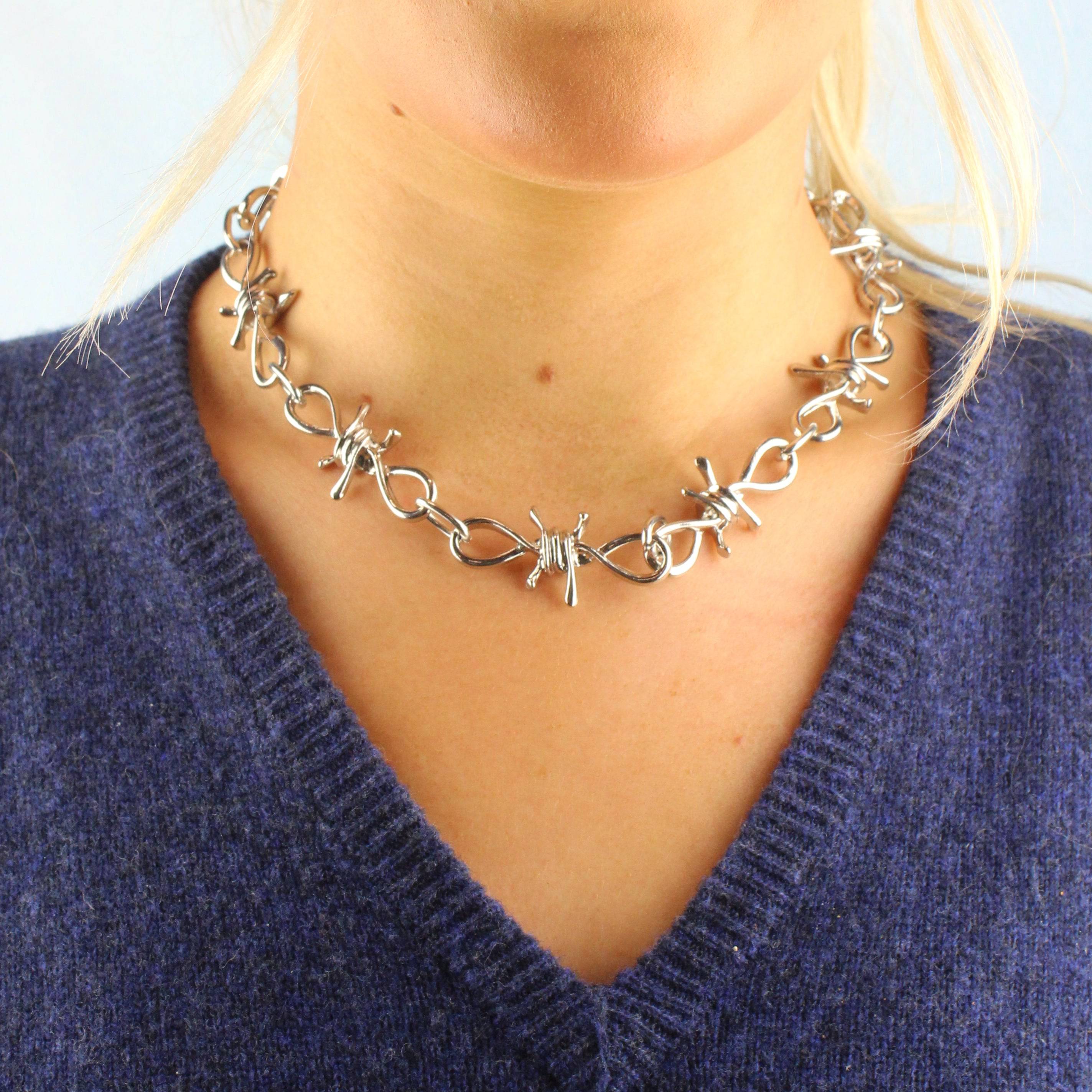 Thick Barbed Wire Necklace - Image 2