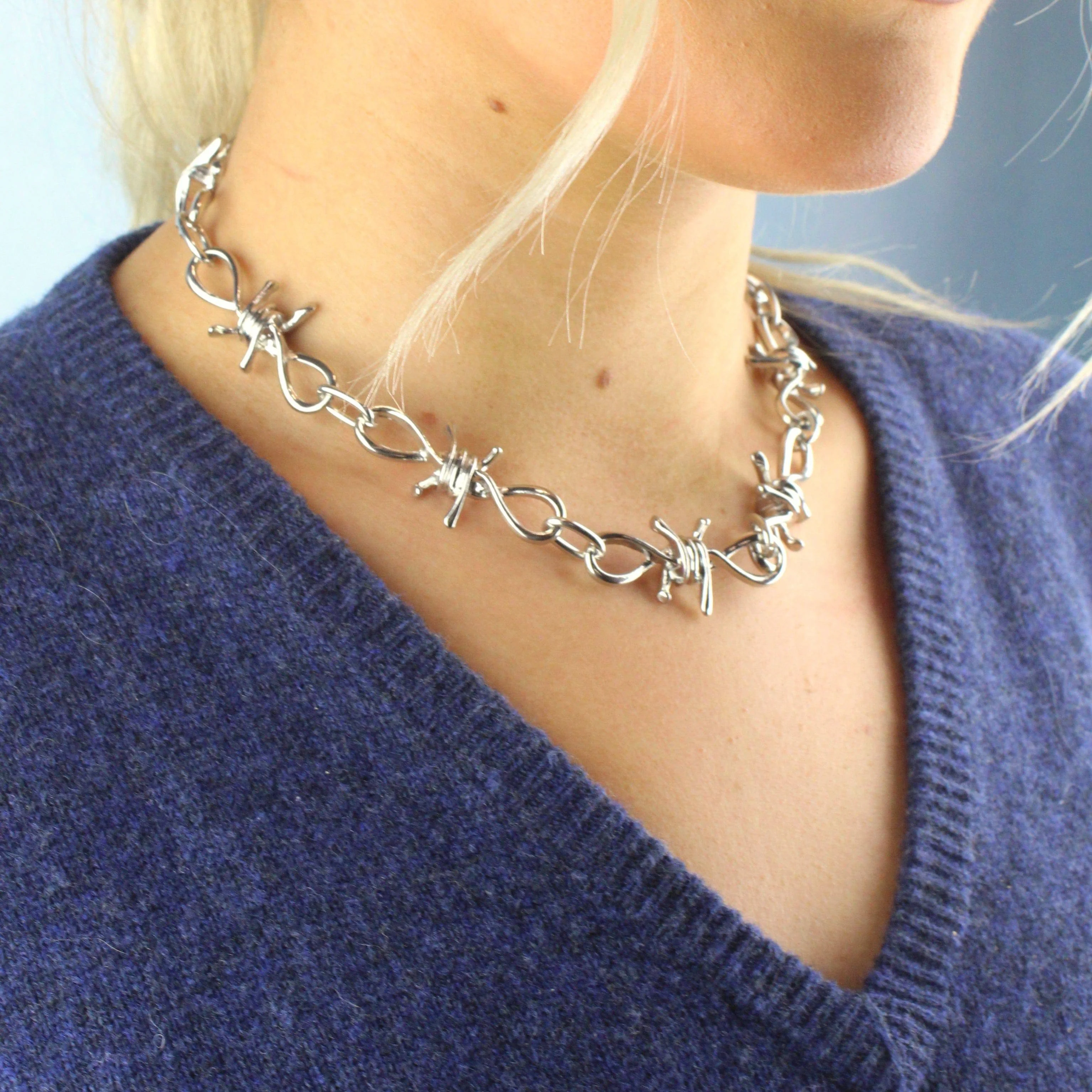 Thick Barbed Wire Necklace - Image 5