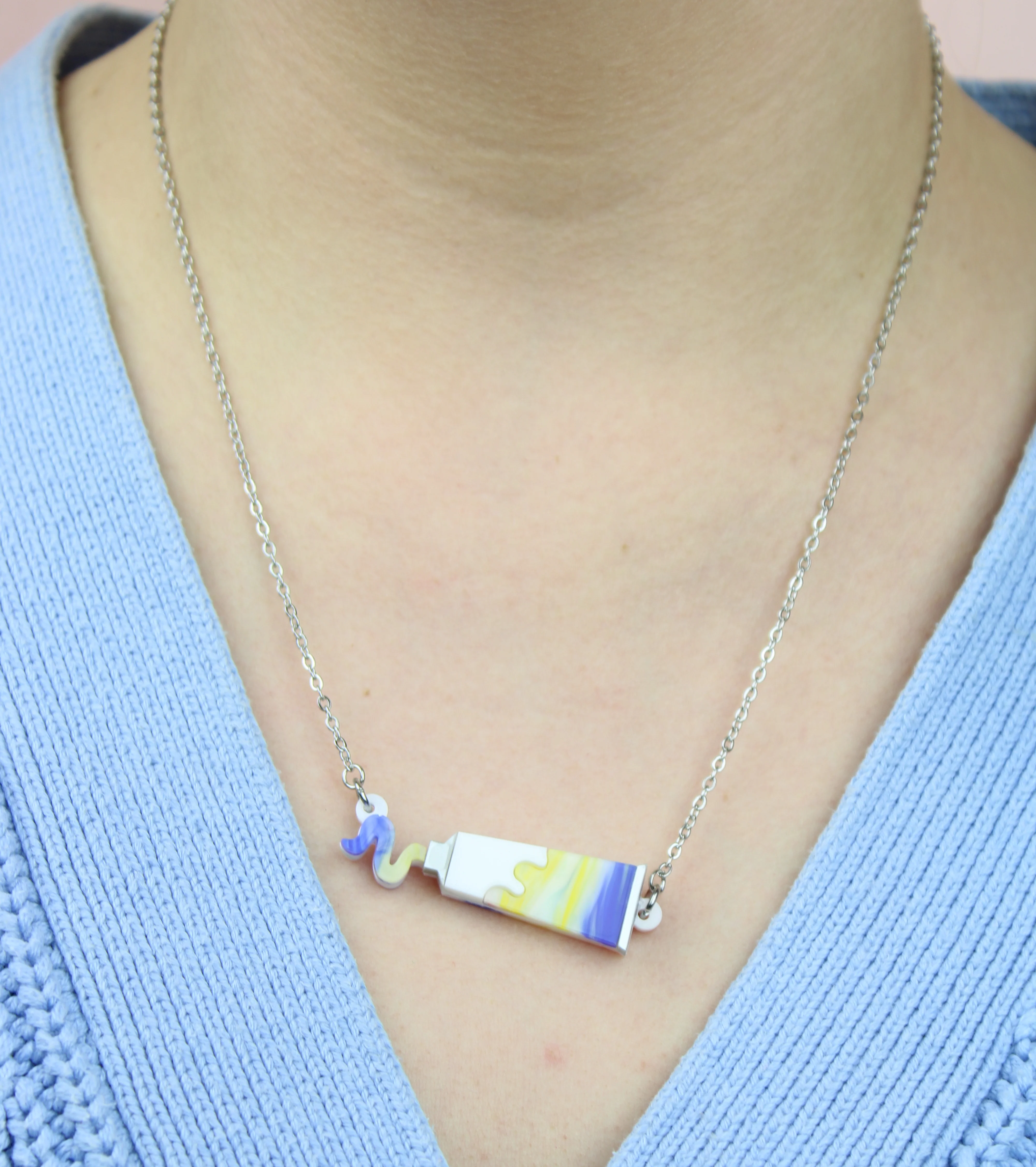 This Is An Art Paint Tube Necklace - Image 7