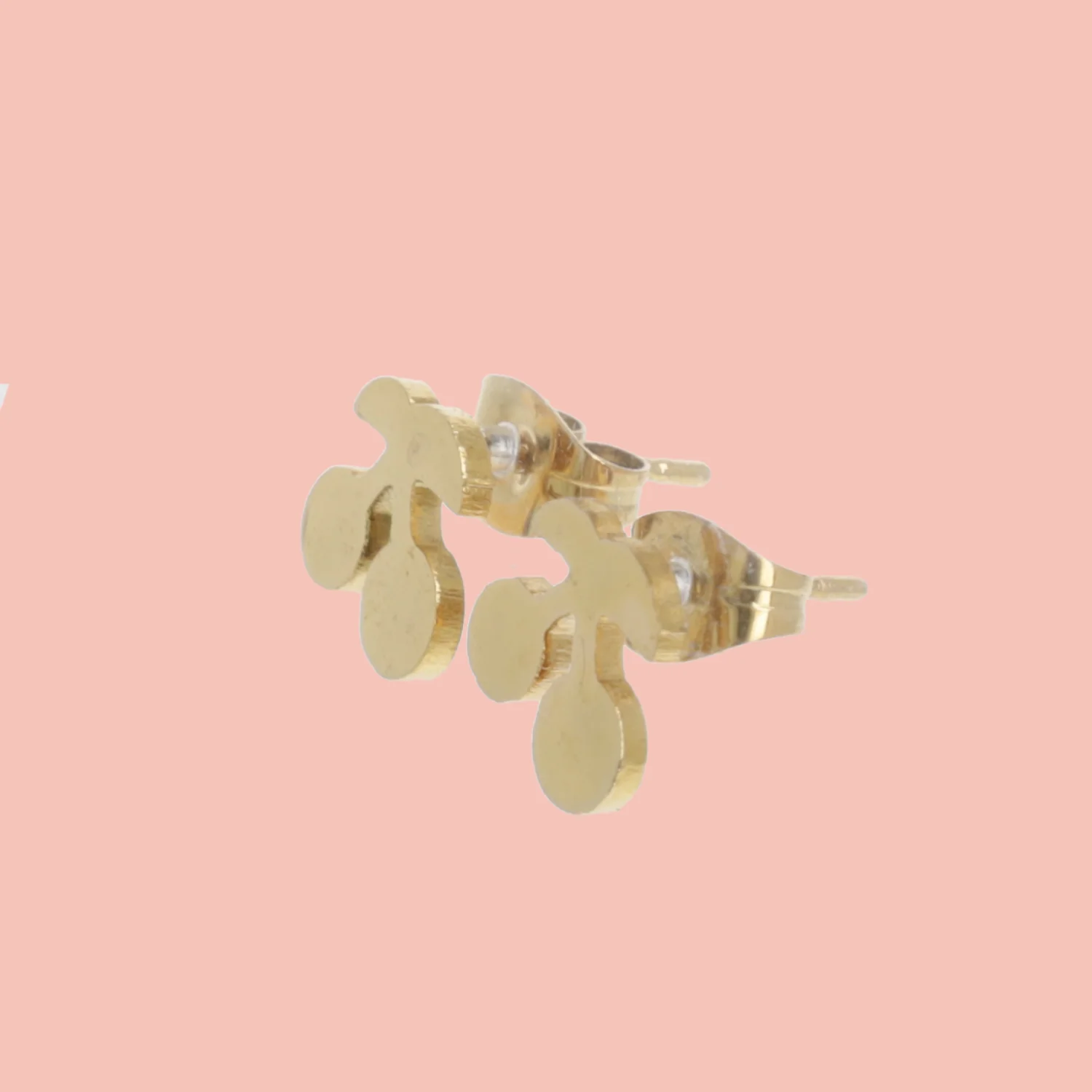 Tiny Cherry Stud Earrings (Gold Plated) - Image 4