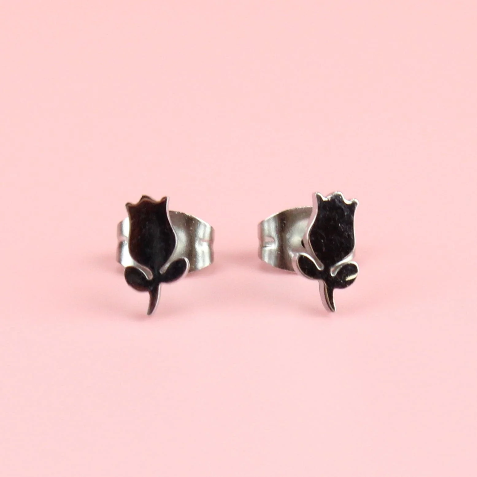 Tiny Tulip Stud Earrings - Image 3