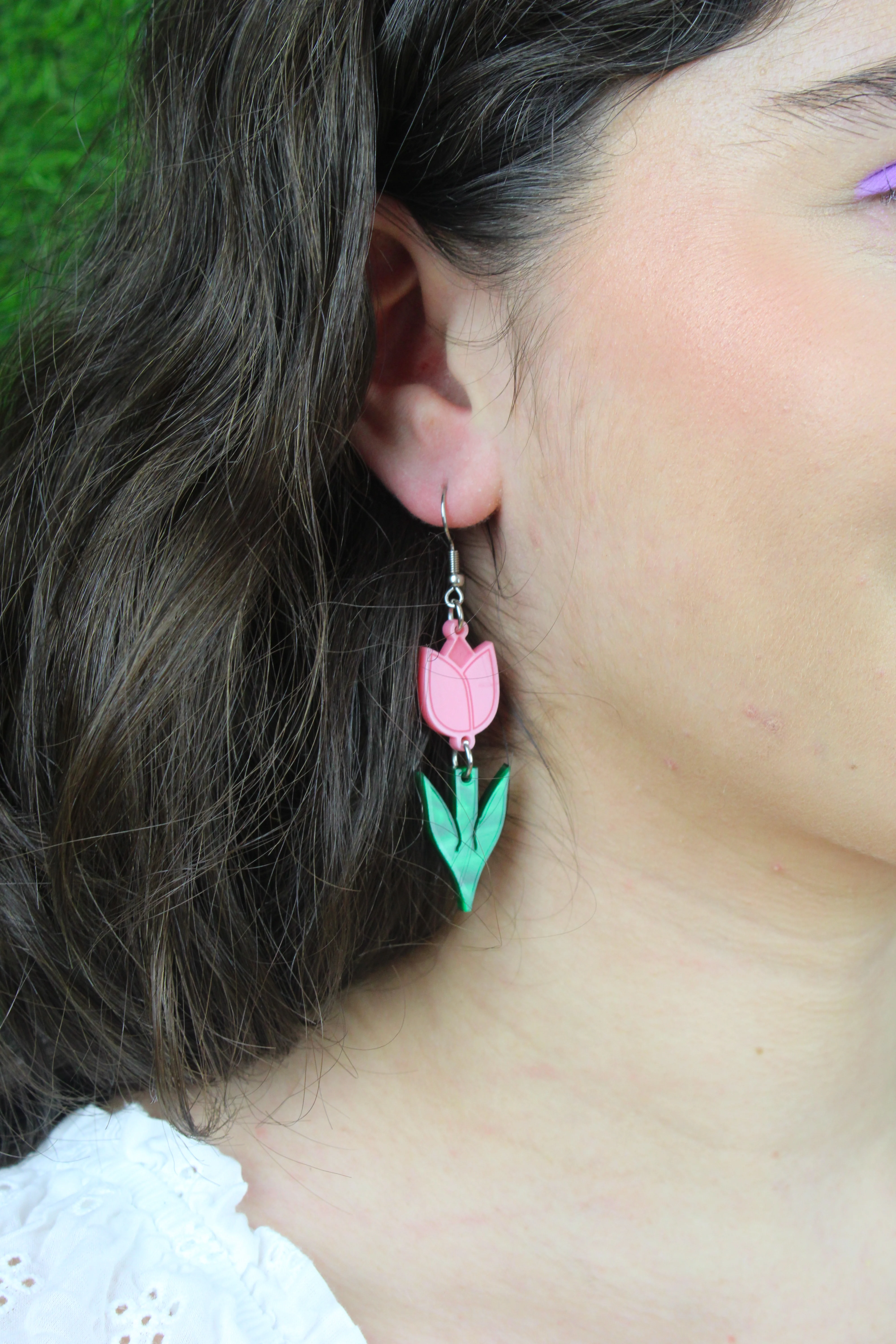 Tiptoe Through the Tulips Earrings (Pink) - Image 2