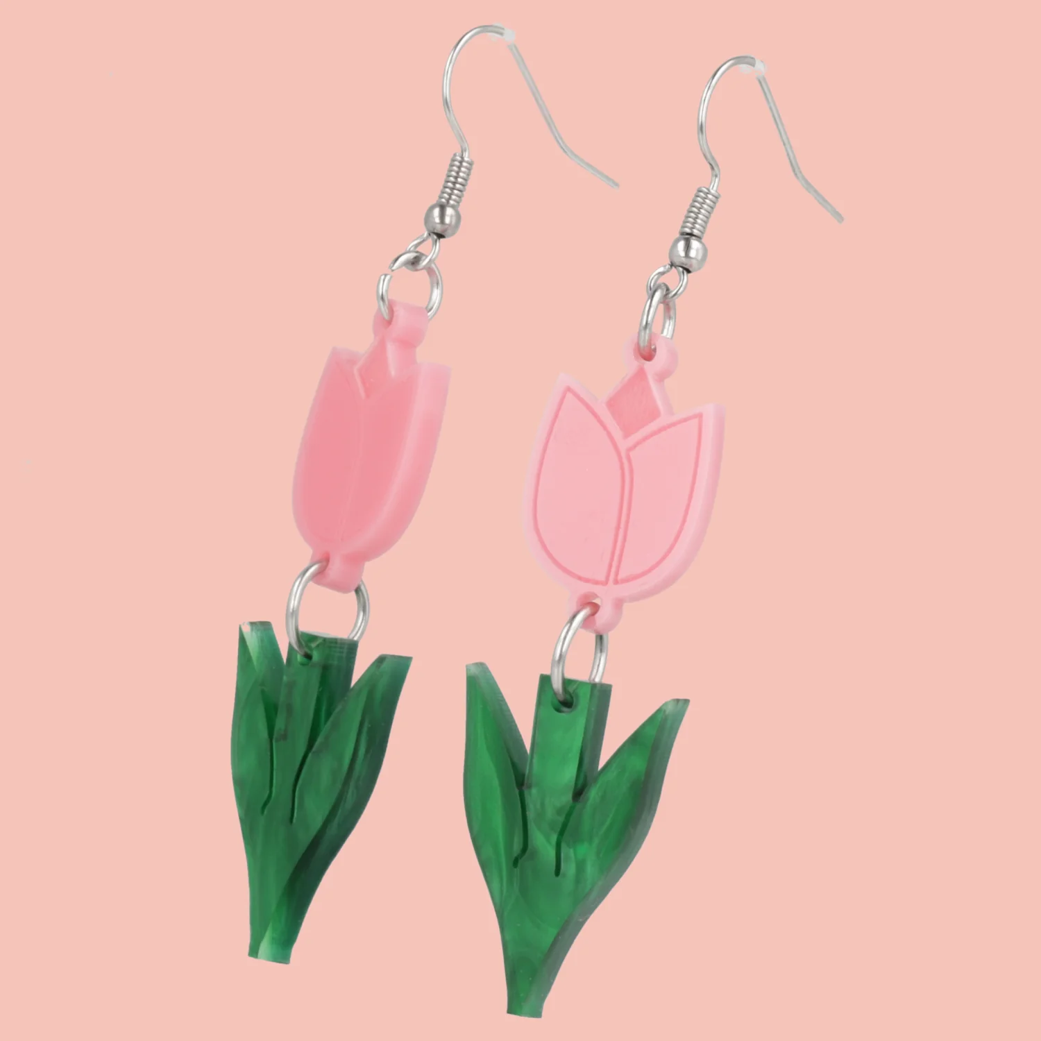 Tiptoe Through the Tulips Earrings (Pink) - Image 3