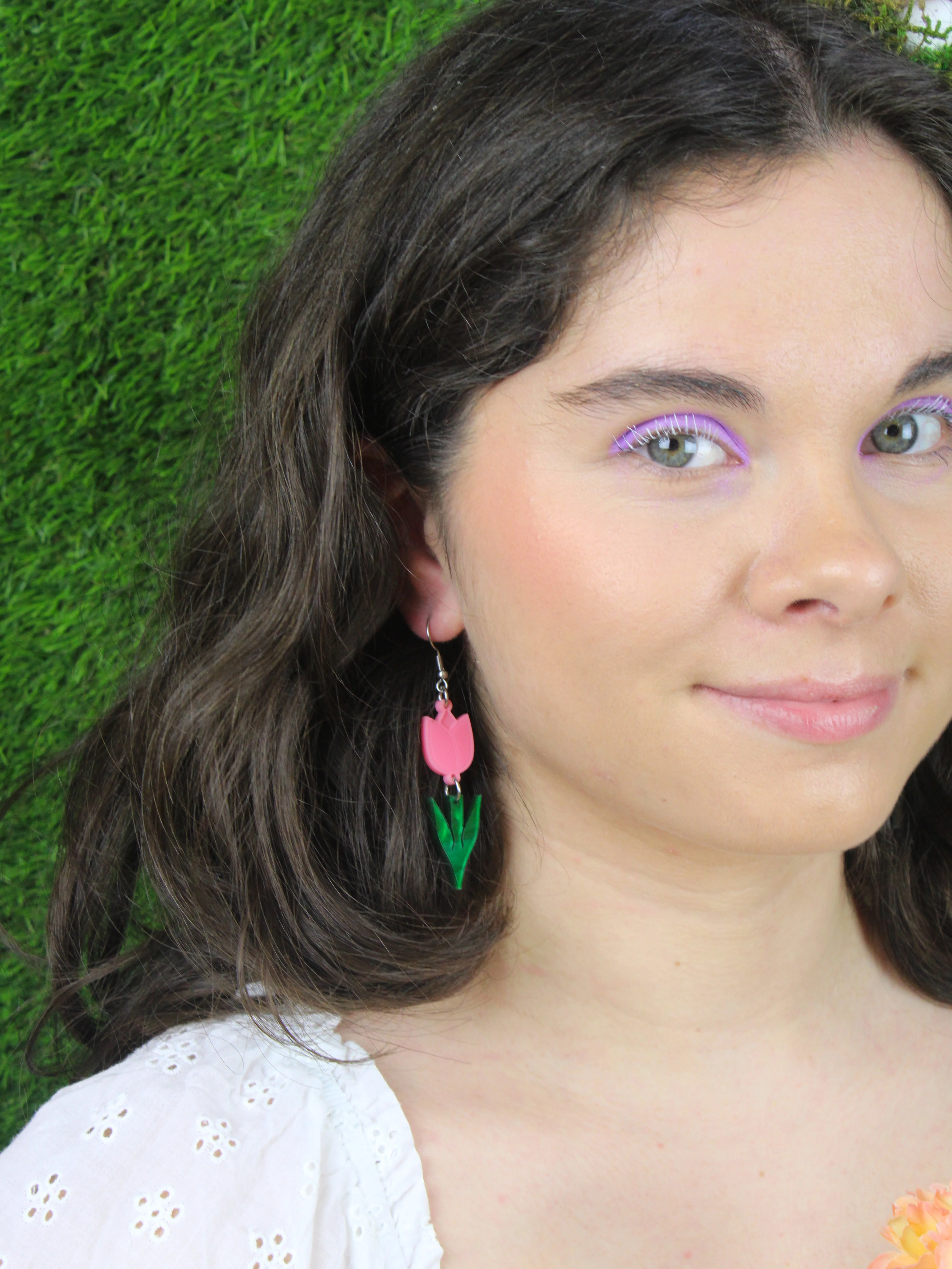 Tiptoe Through the Tulips Earrings (Pink) - Image 4