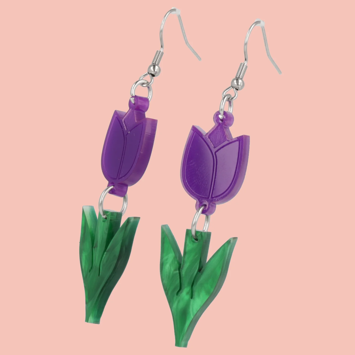 Tiptoe Through the Tulips Earrings (Purple) - Image 3