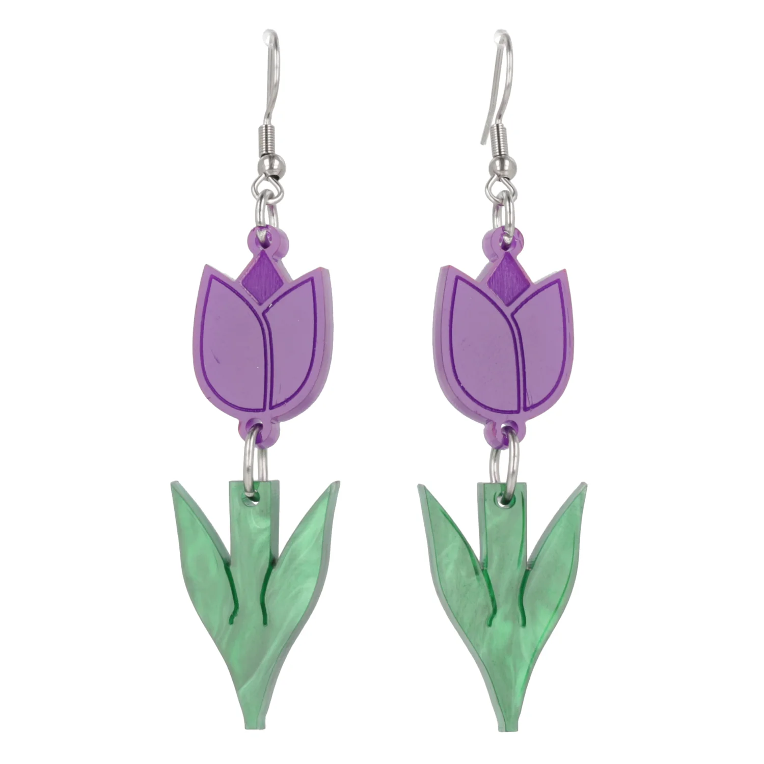Tiptoe Through the Tulips Earrings (Purple) - Image 5