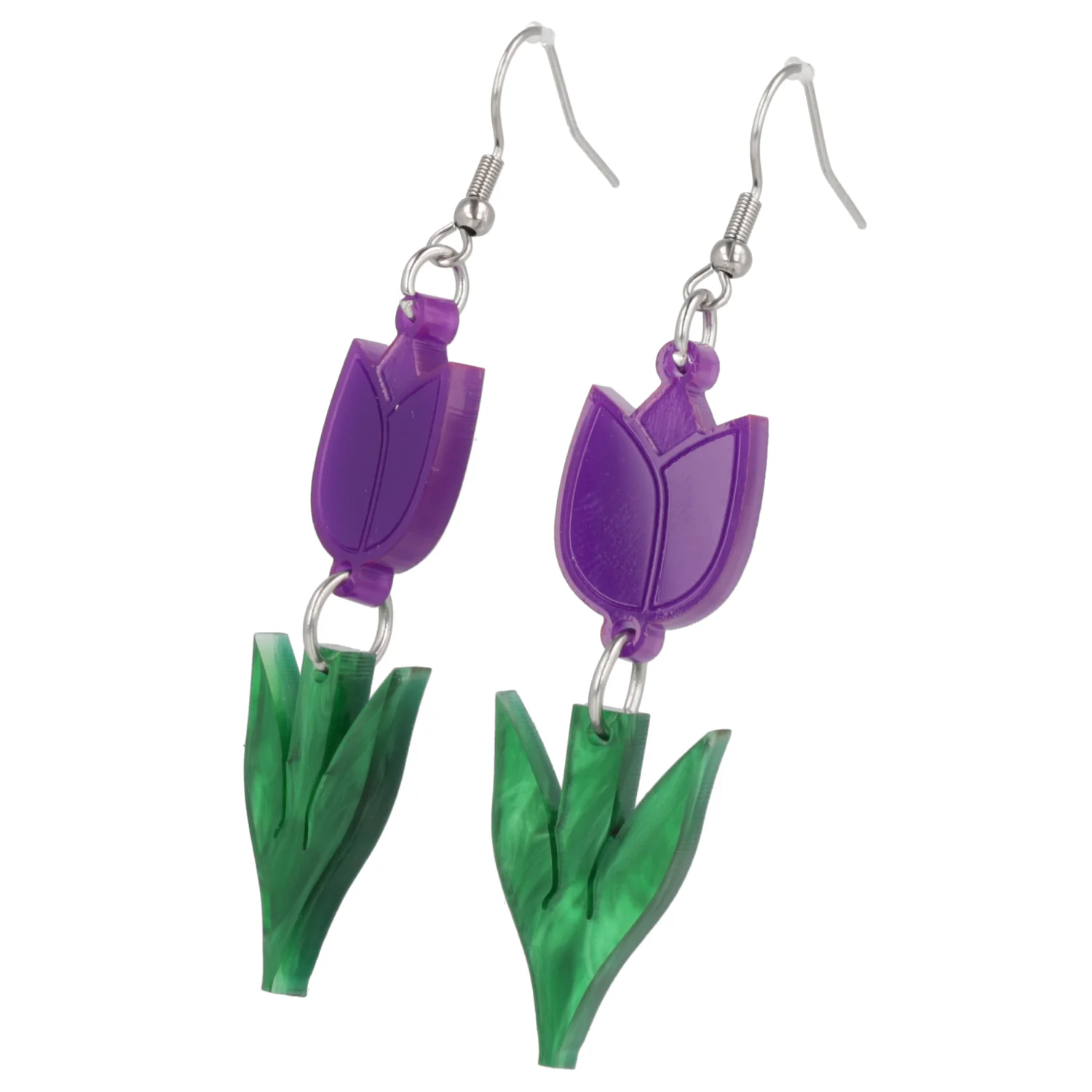 Tiptoe Through the Tulips Earrings (Purple) - Image 6