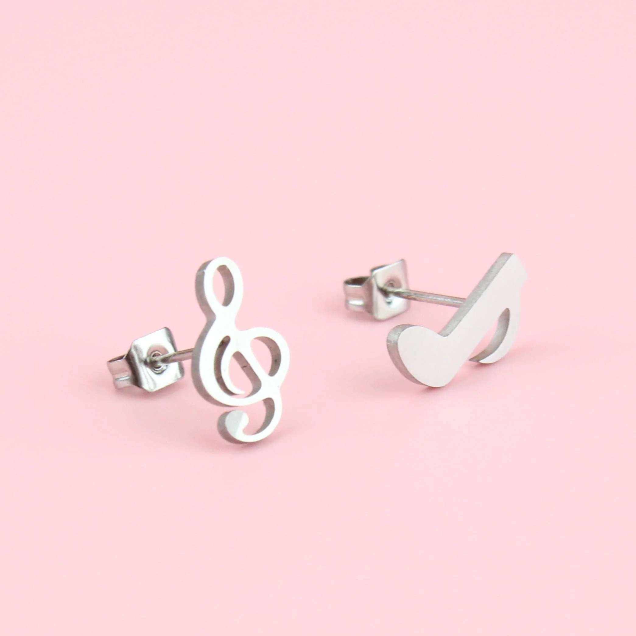 Treble Clef & Quaver Stud Earrings - Image 2
