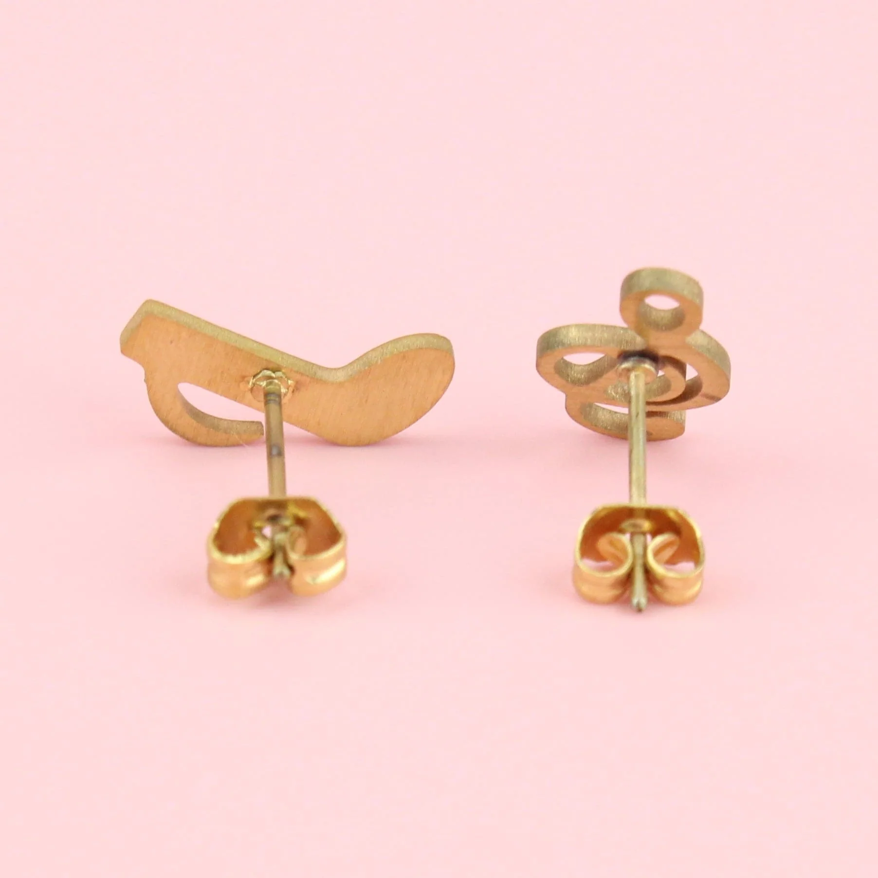 Treble Clef & Quaver Stud Earrings (Gold Plated) - Image 3