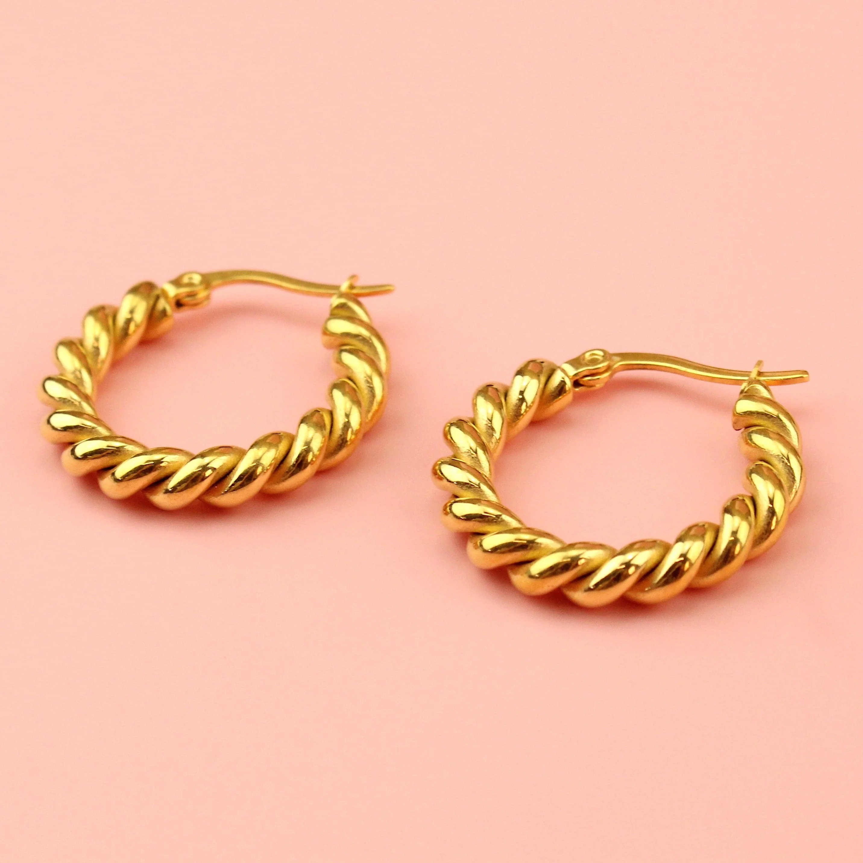 Twist and Shout Hoop Earrings (Gold Plated) - Image 2