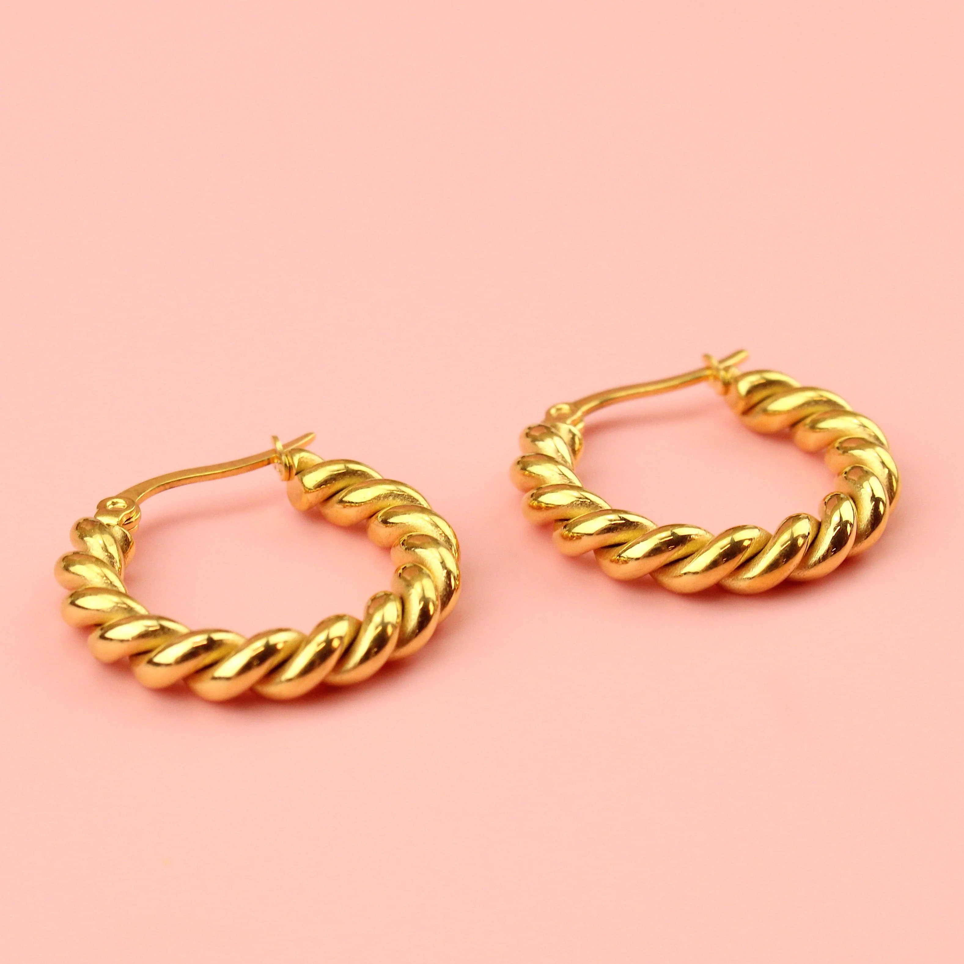 Twist and Shout Hoop Earrings (Gold Plated) - Image 3