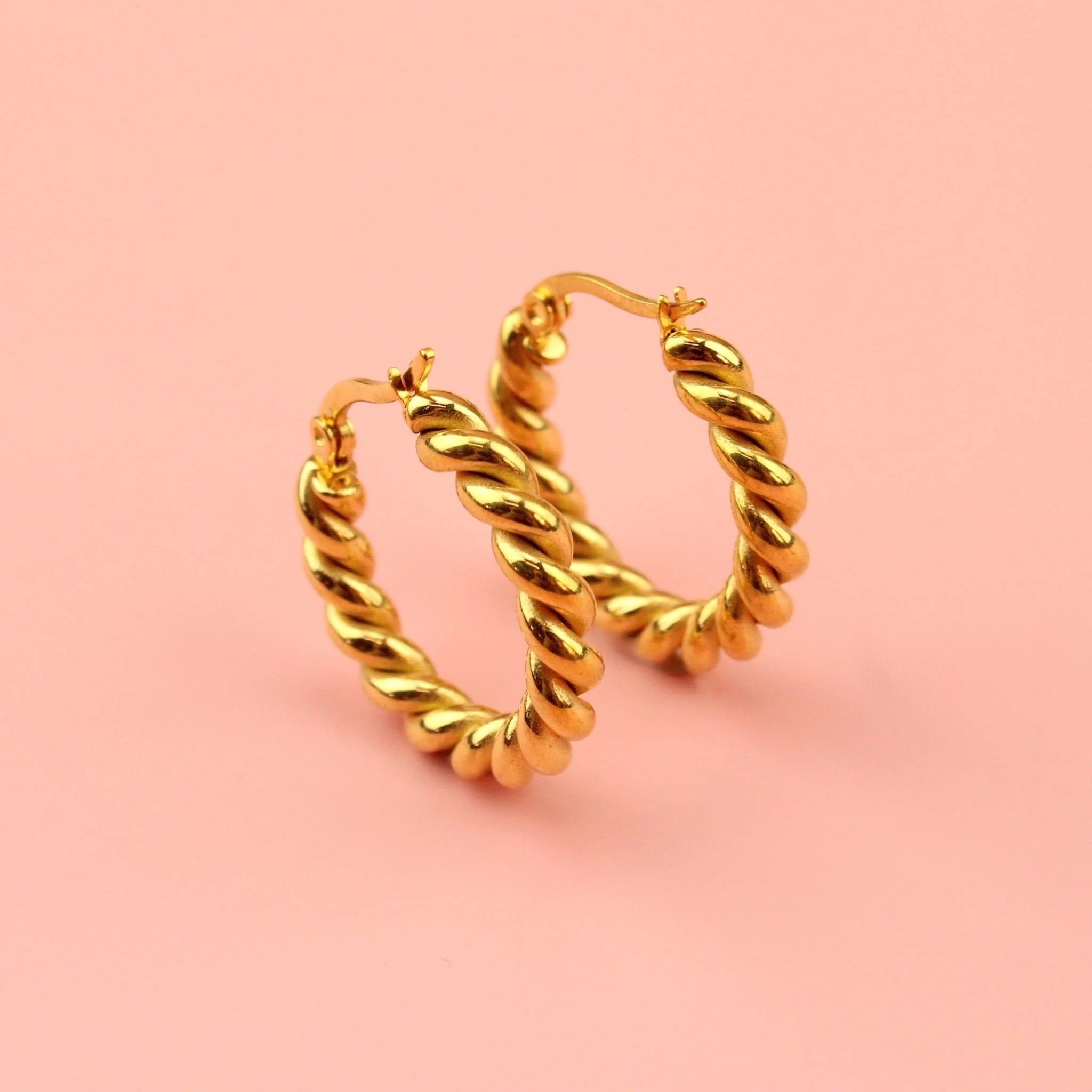 Twist and Shout Hoop Earrings (Gold Plated) - Image 4