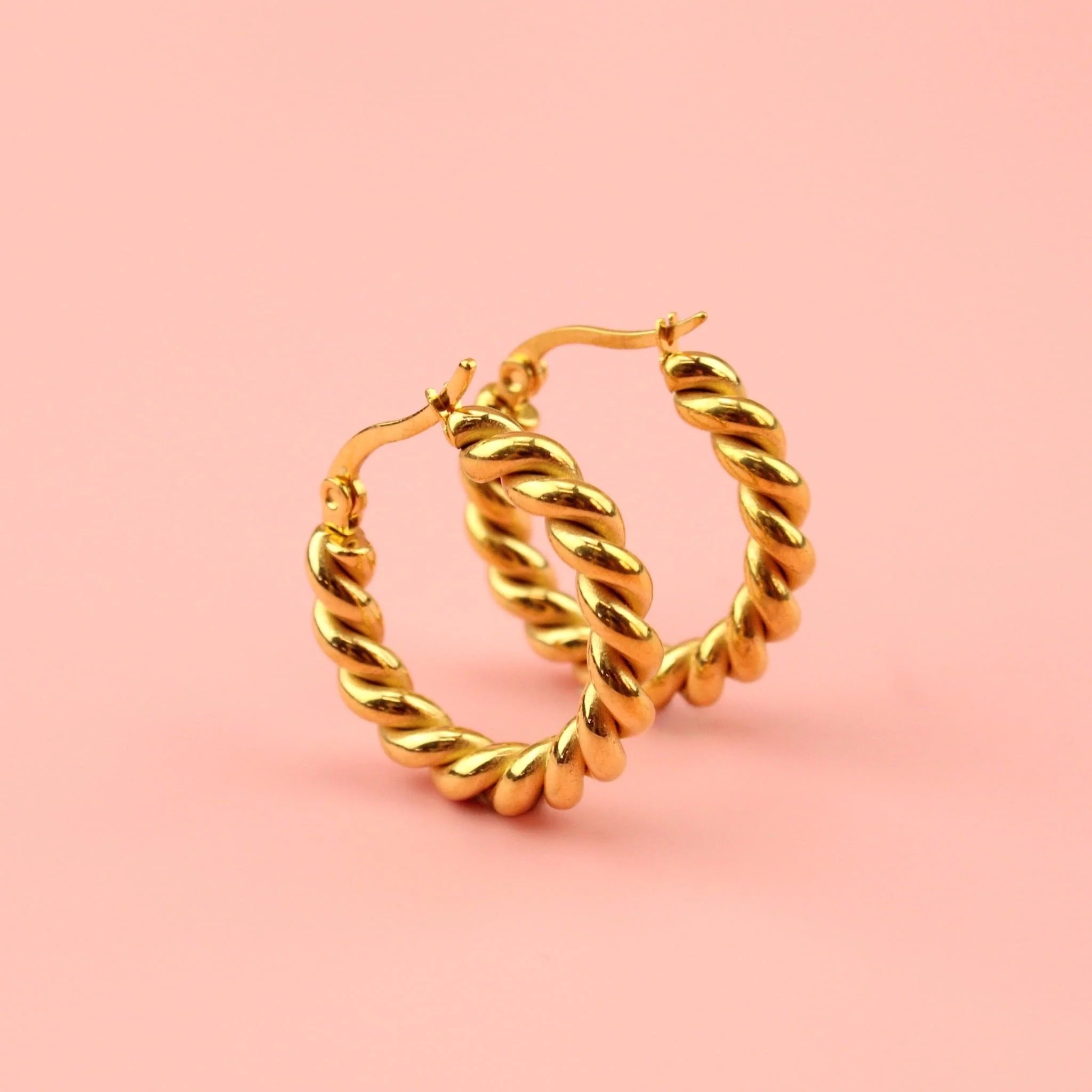 Twist and Shout Hoop Earrings (Gold Plated) - Image 5