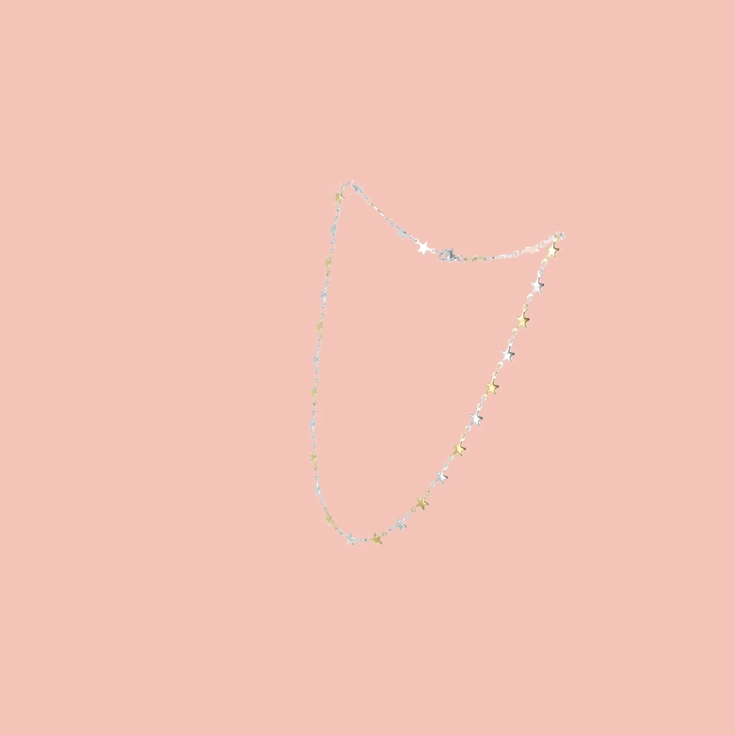 Two Toned Star Chain Necklace - Image 5