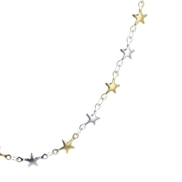 Two Toned Star Chain Necklace - Image 6