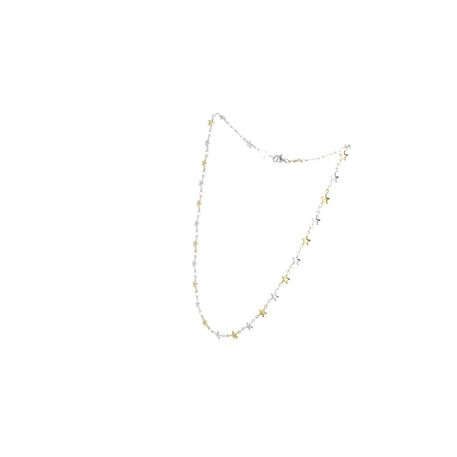 Two Toned Star Chain Necklace - Image 8